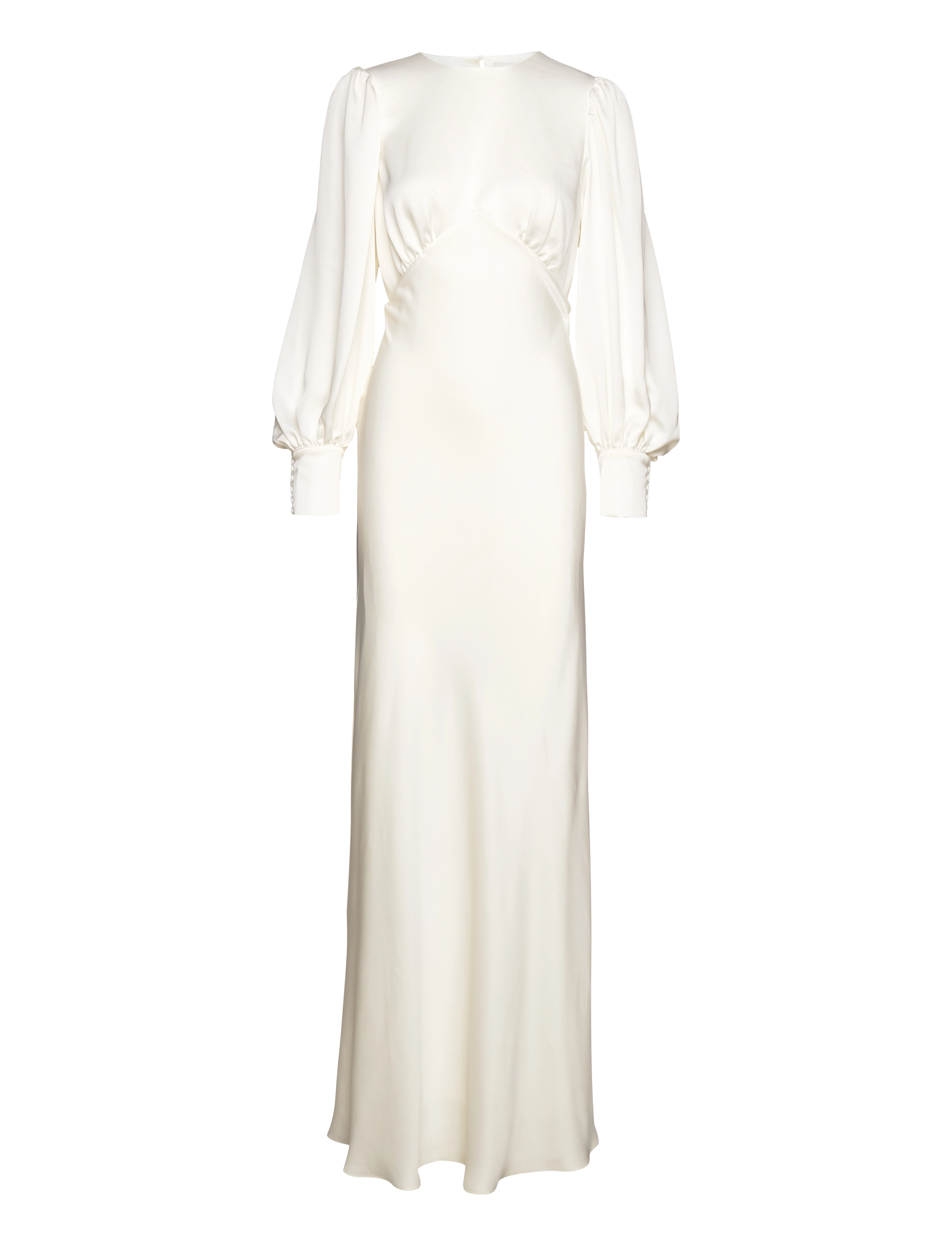 Malina Mathilde pouf sleeve satin bridal gown - Brudekjoler - CREAM / cream