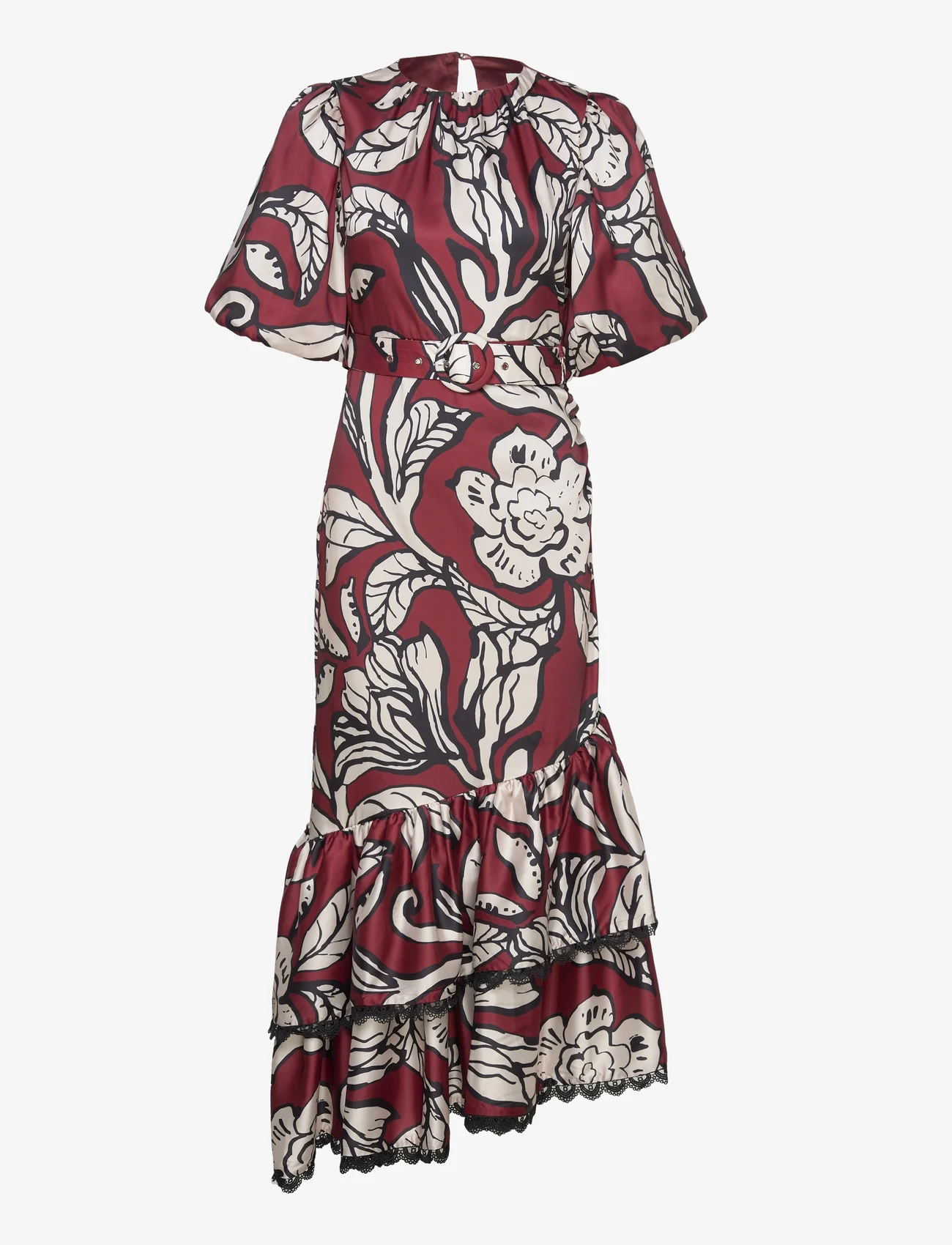 Malina - Angelina asymmetrical belted maxi dress - maxi dresses - pencil floral - 0