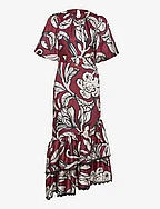 Angelina asymmetrical belted maxi dress - PENCIL FLORAL