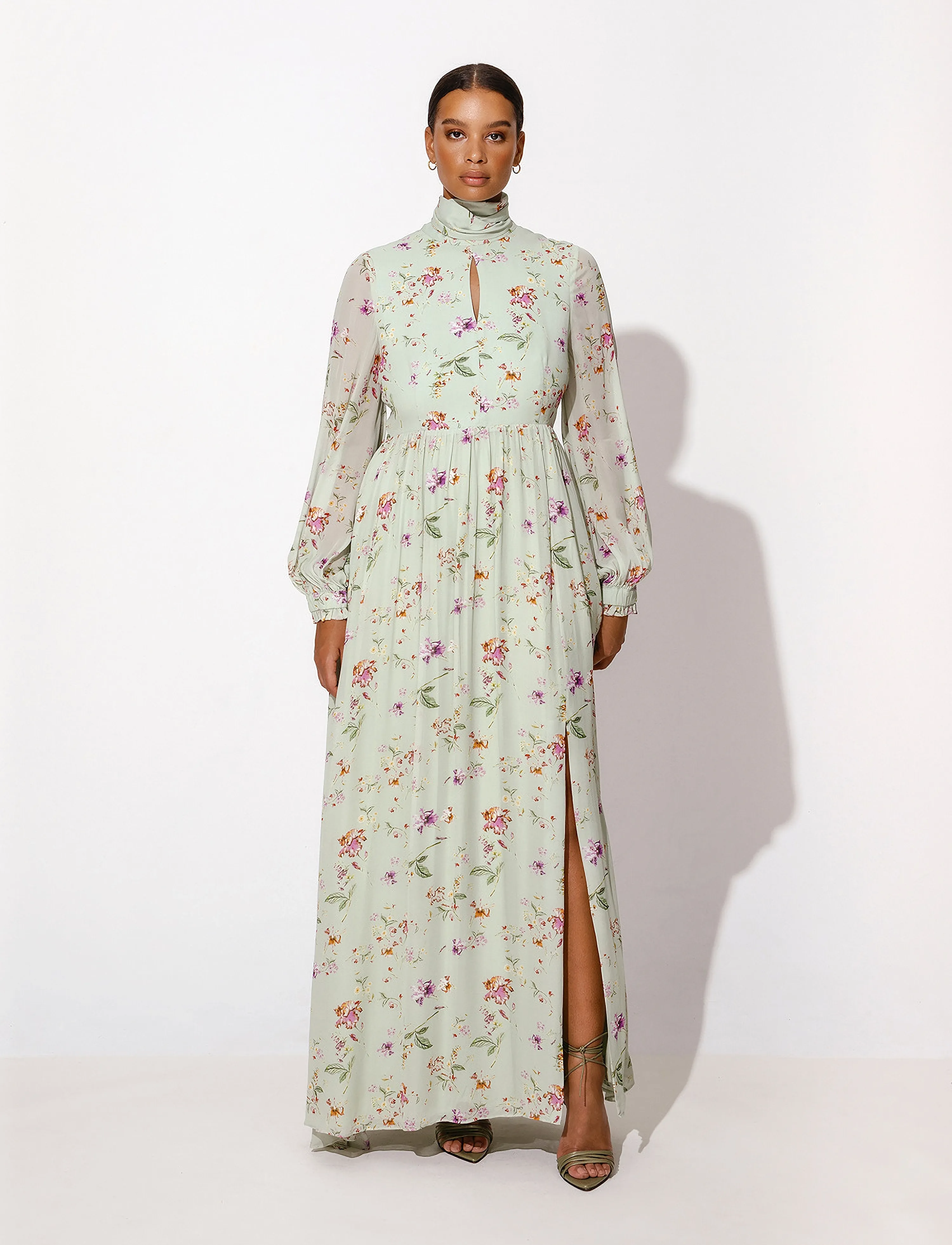 Malina - Larissa Dress - soft floral pistachio - 2