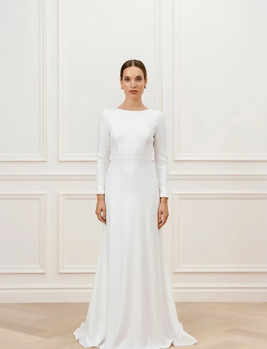 Malina - Elize open back bridal gown - brautkleider - ivory - 0