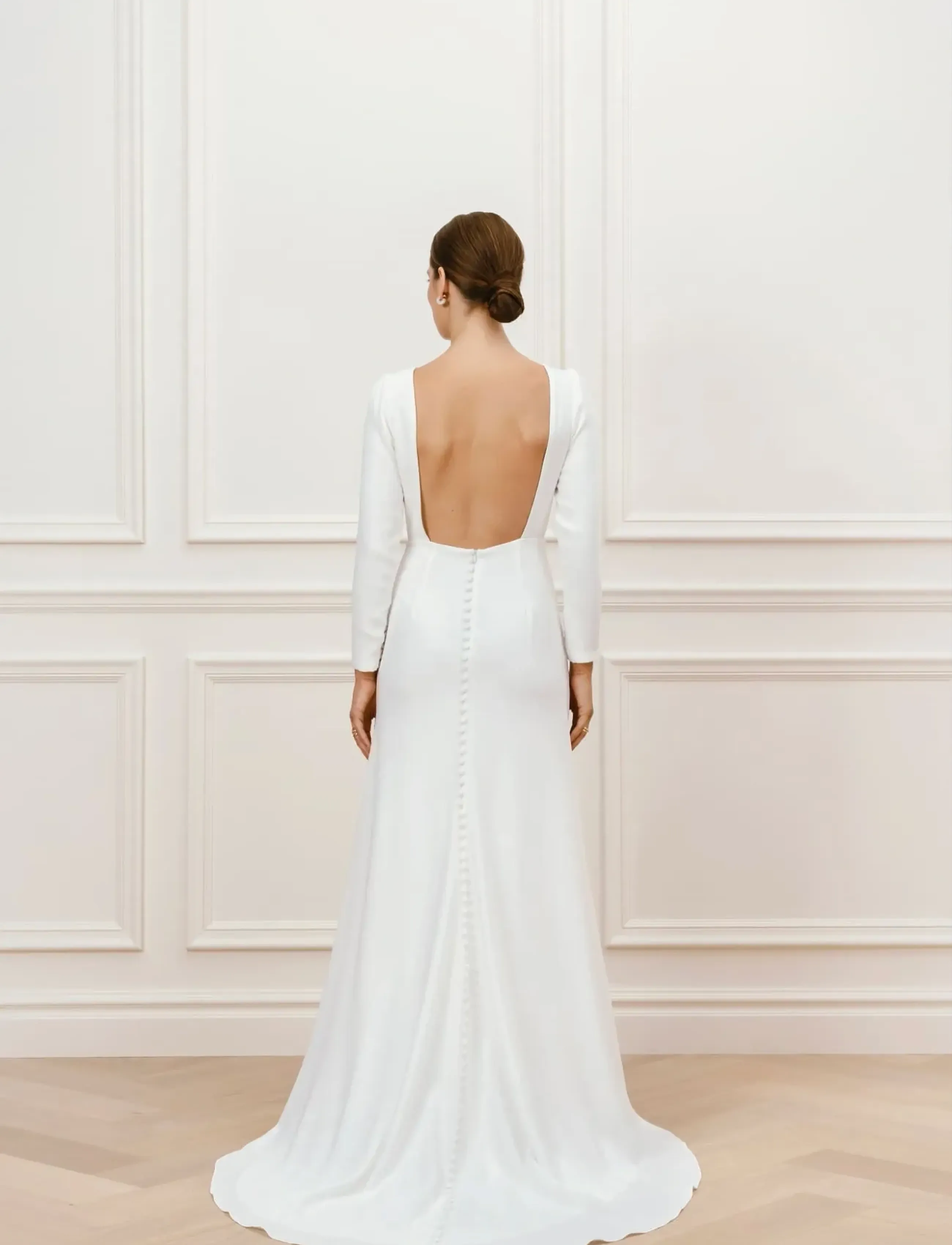 Malina - Elize open back bridal gown - ivory - 3