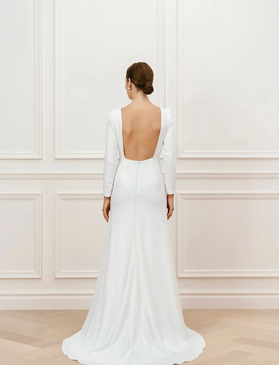 Malina - Elize open back bridal gown - brautkleider - ivory - 3
