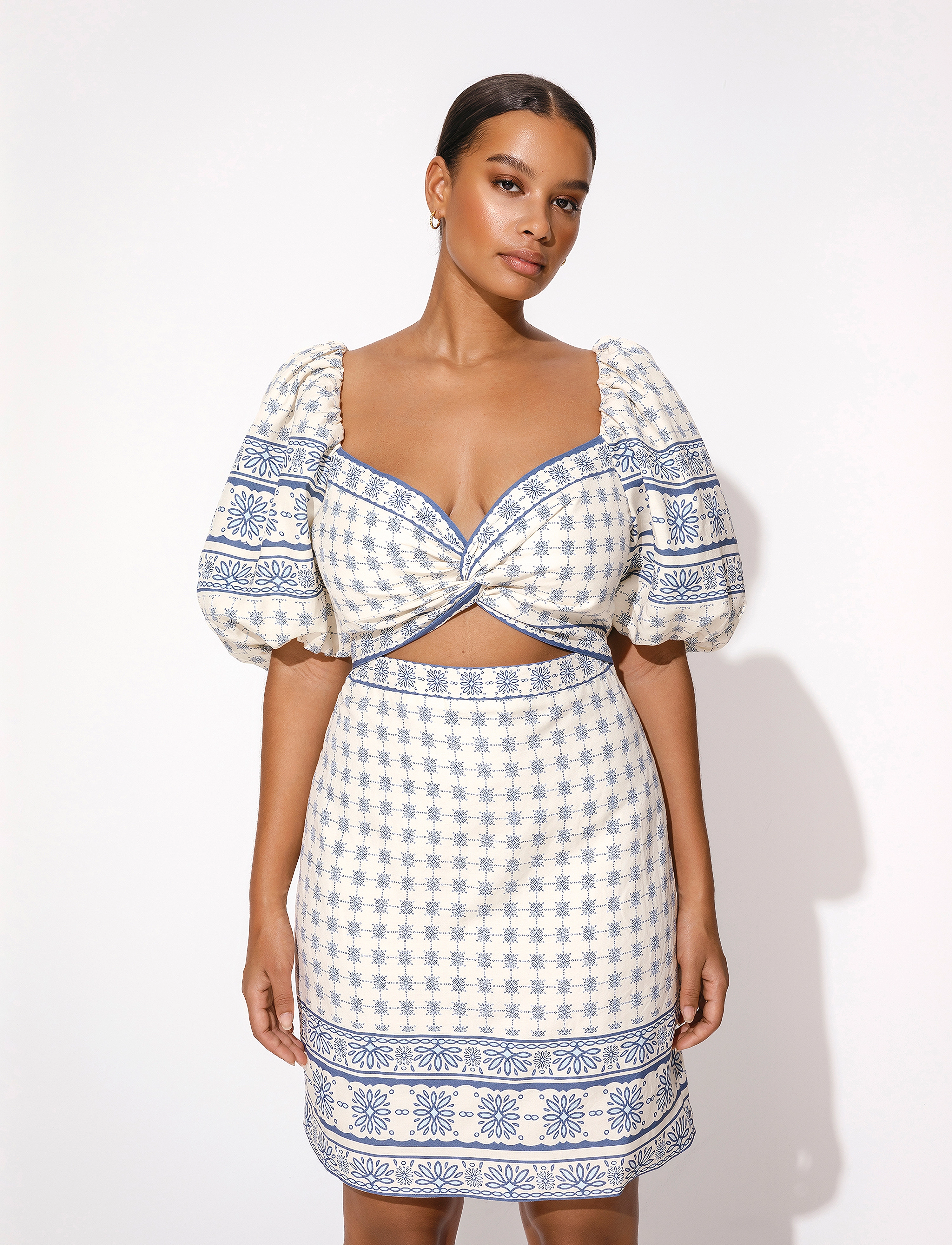 Malina - June Dress - french ditsy blue - 3