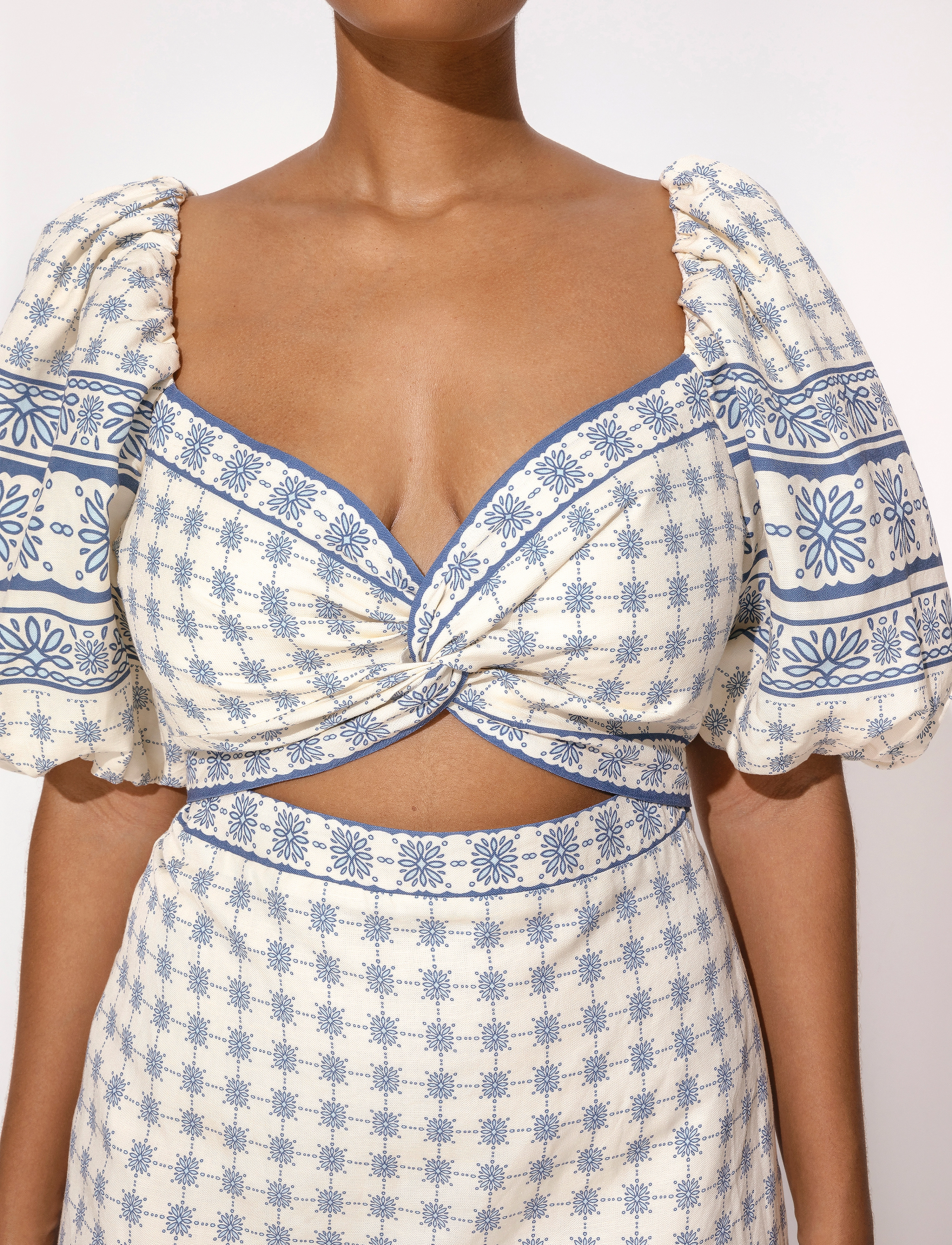 Malina - June Dress - french ditsy blue - 4