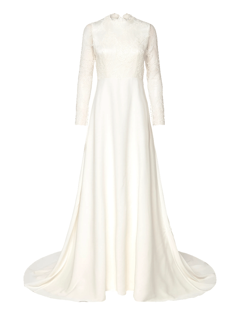 Malina - Mira long sleeved bridal gown - brudekjoler - ivory - 0