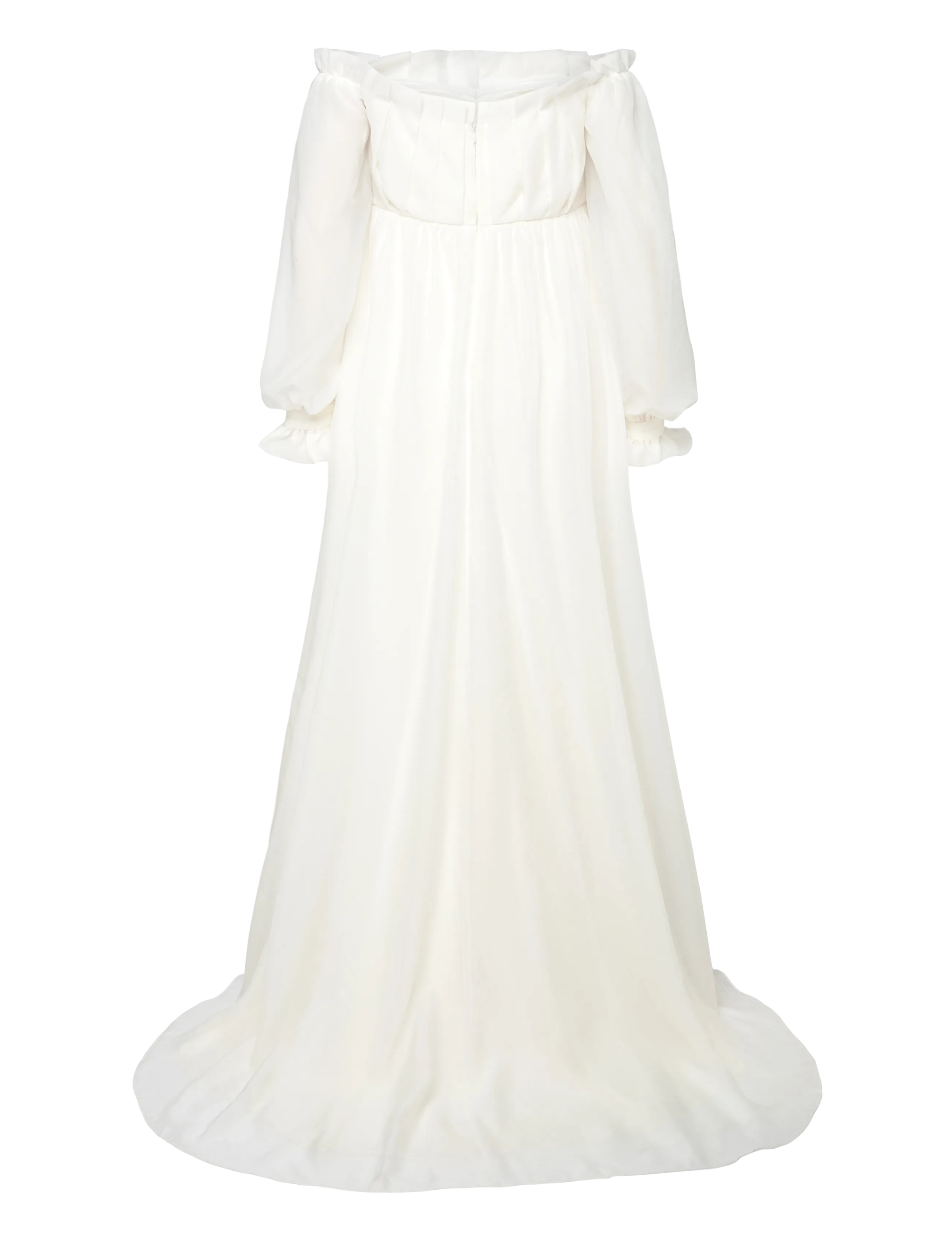 Malina - Amelia off-the-shoulder organza bridal gown - aftenkjoler - ivory - 1