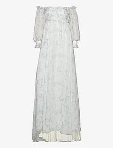 Amelia off-the-shoulder organza bridal gown, Malina