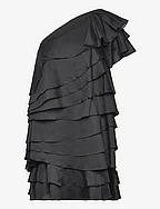 Amie one-shoulder mini dress - BLACK