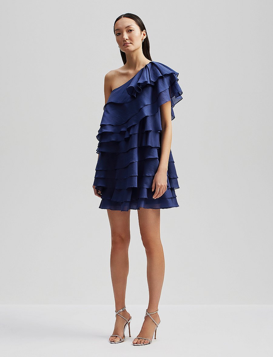 Malina - Amie one-shoulder mini dress - indigo - 0