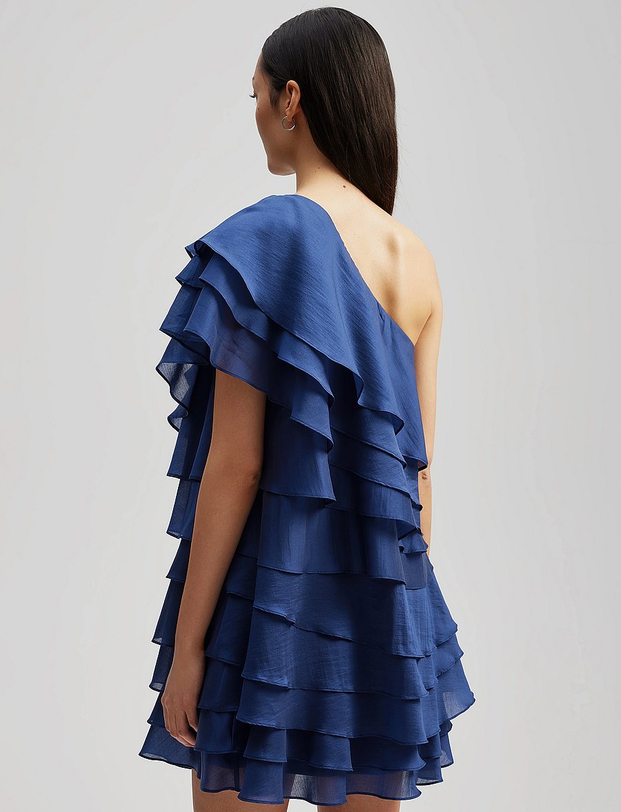Malina - Amie one-shoulder mini dress - indigo - 3
