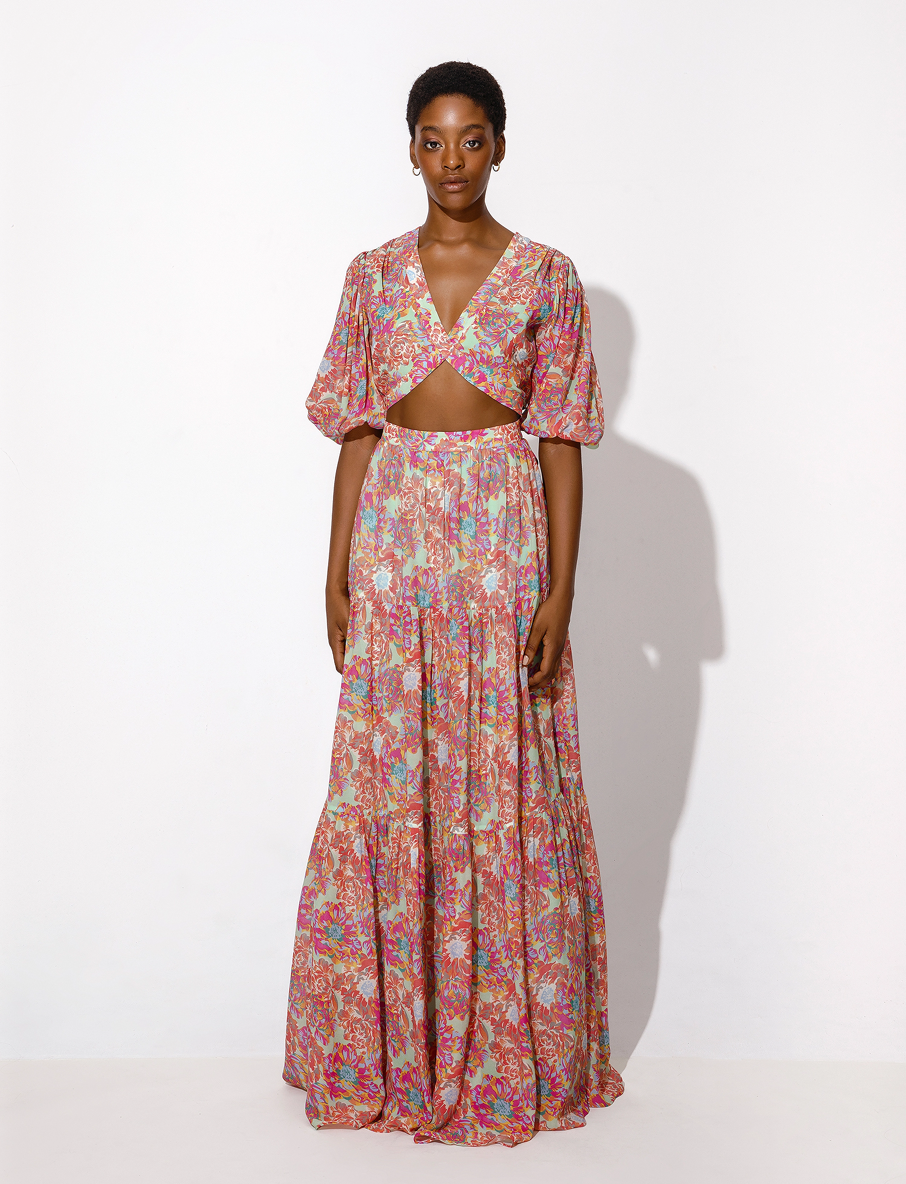 Malina - Sienna maxi dress cut out details - peony - 2
