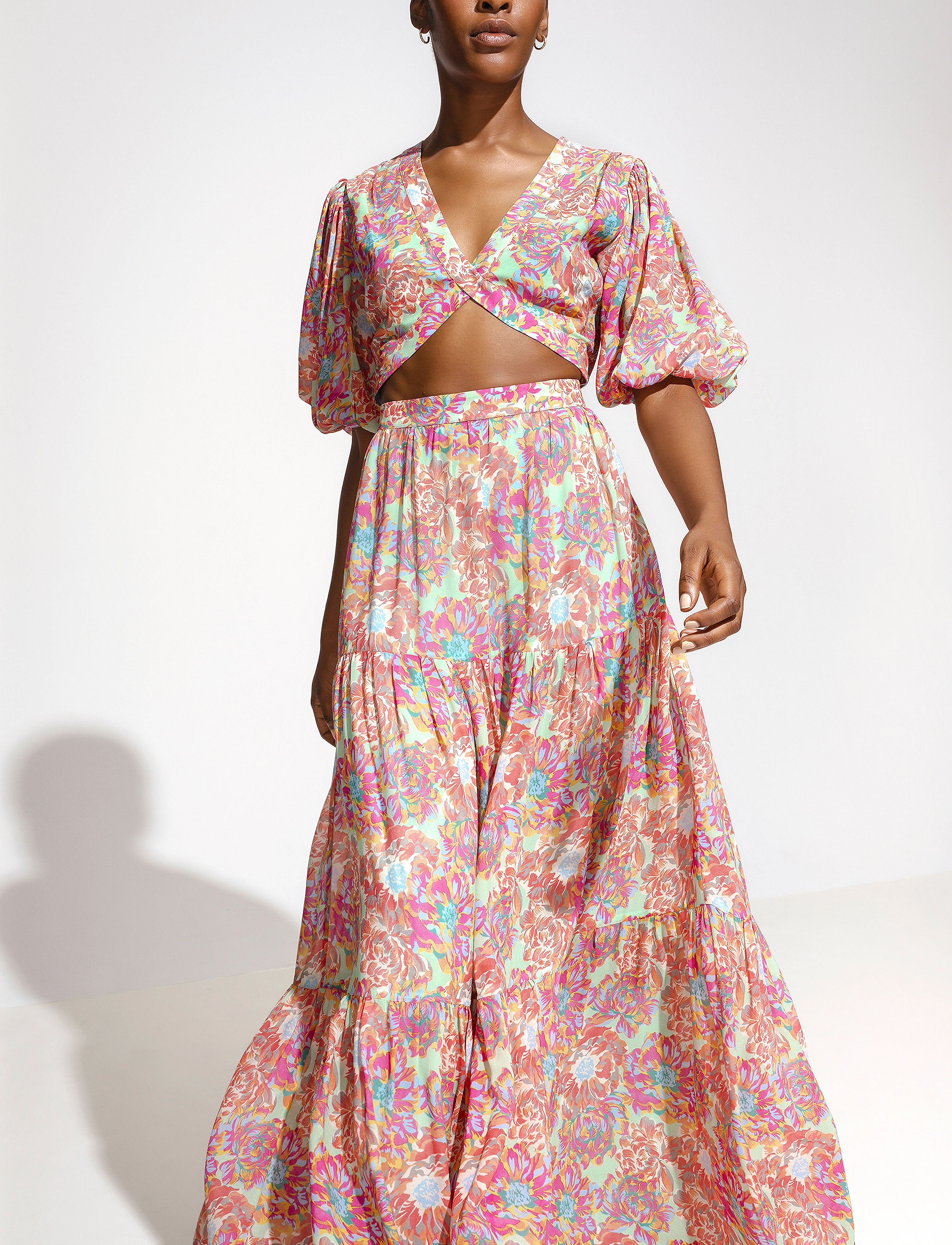 Malina - Sienna maxi dress cut out details - peony - 3