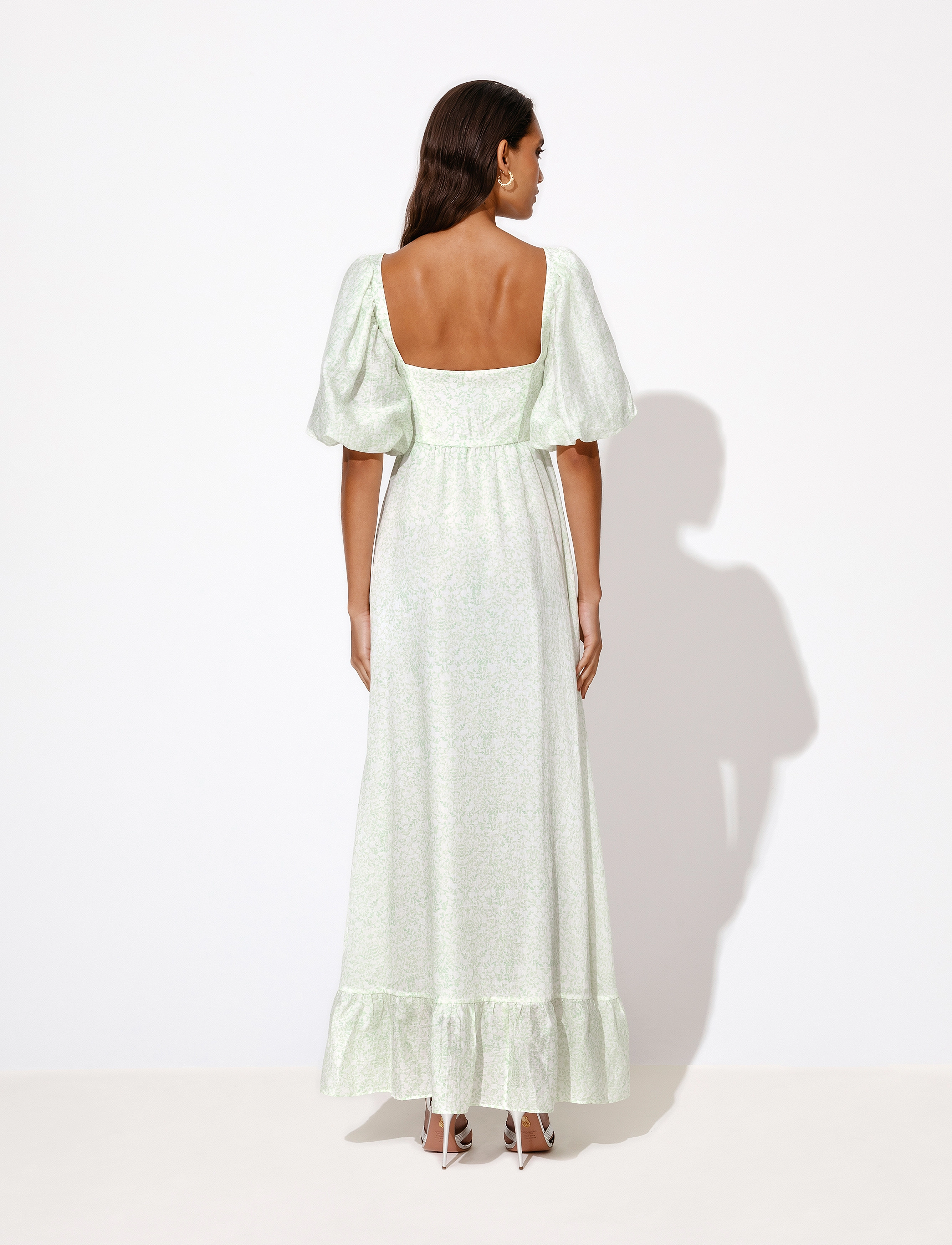 aminah puff sleeve maxi dress Aminah Puff Sleeve Dress - Blue Floral