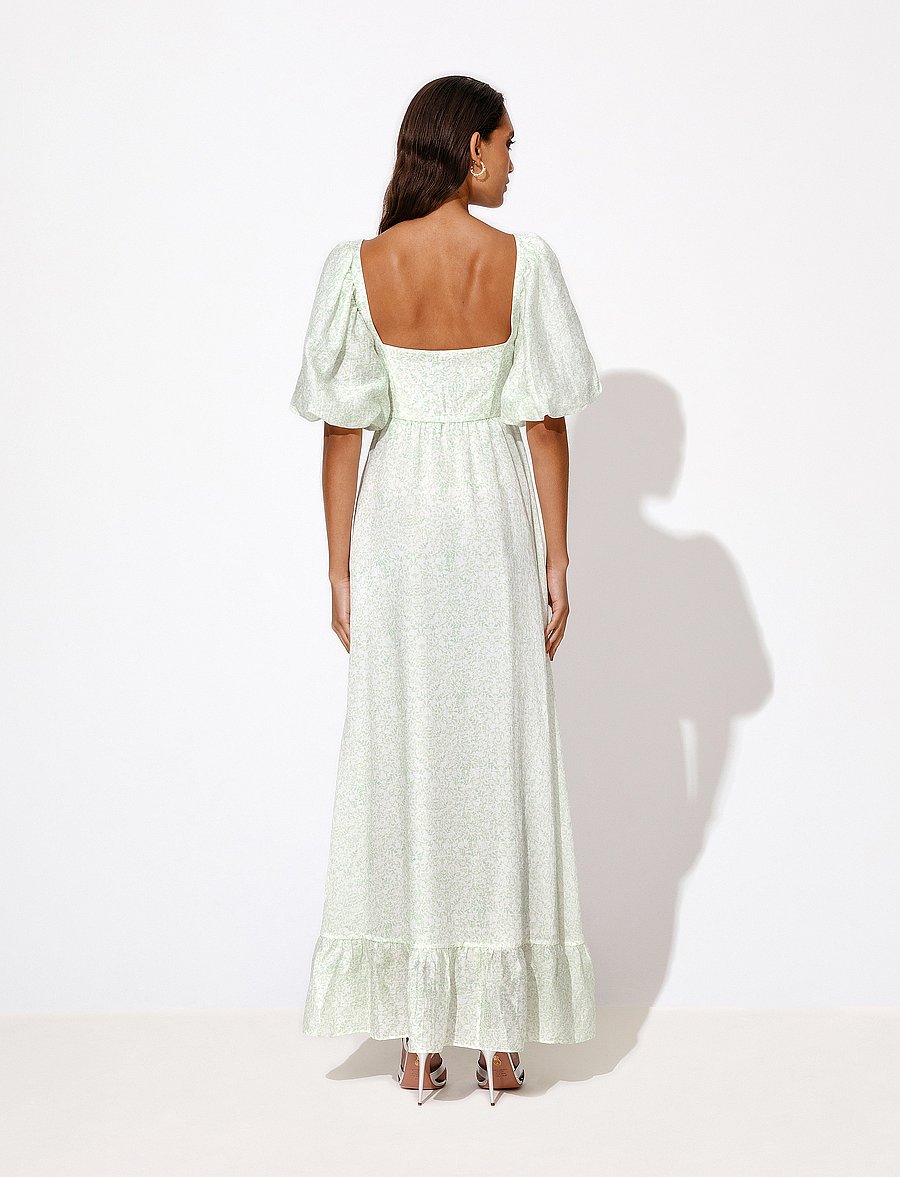 aminah puff sleeve maxi dress Aminah Puff Sleeve Dress - Blue Floral