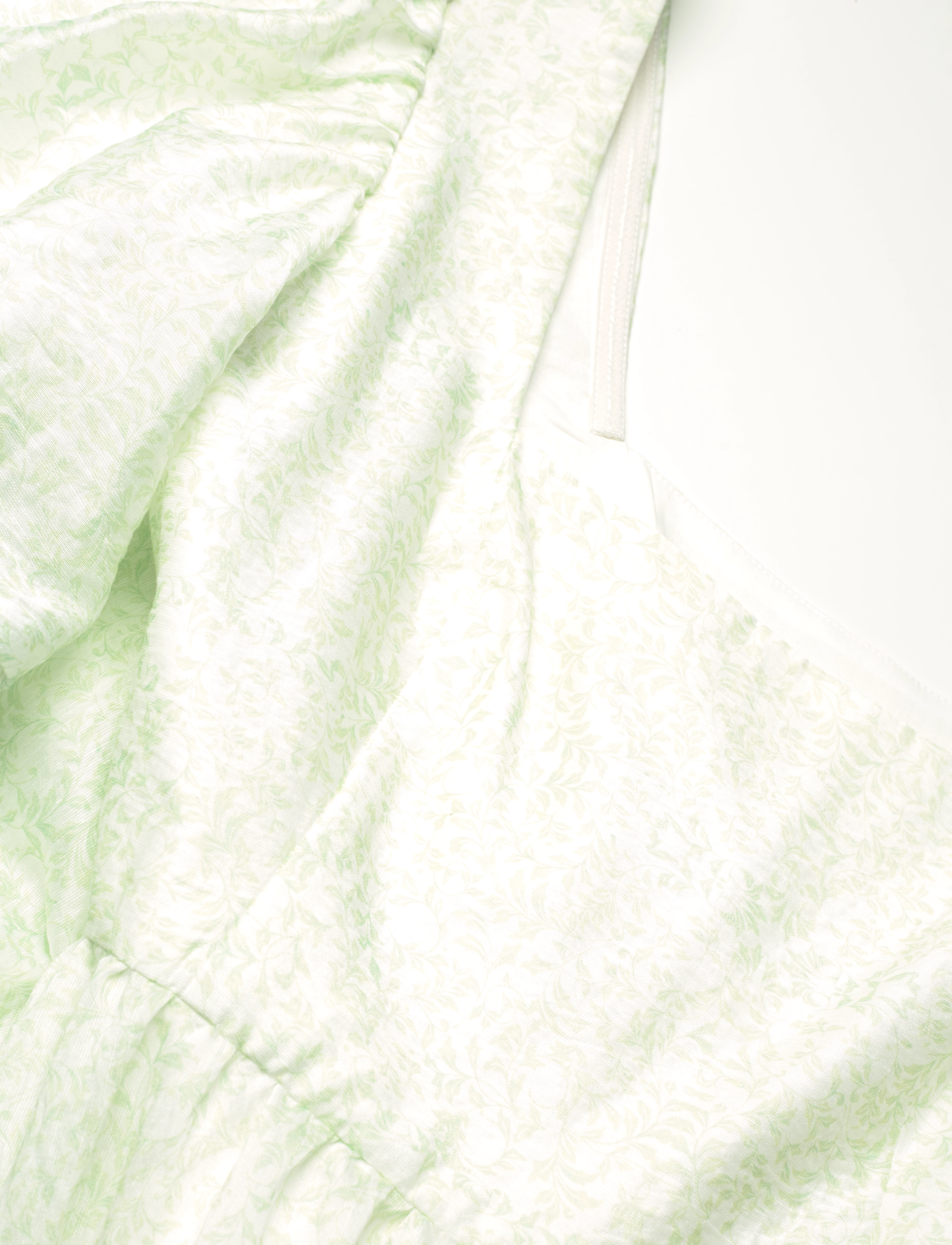 Malina - Amina pouf sleeve frill maxi dress - floral mist mint - 5