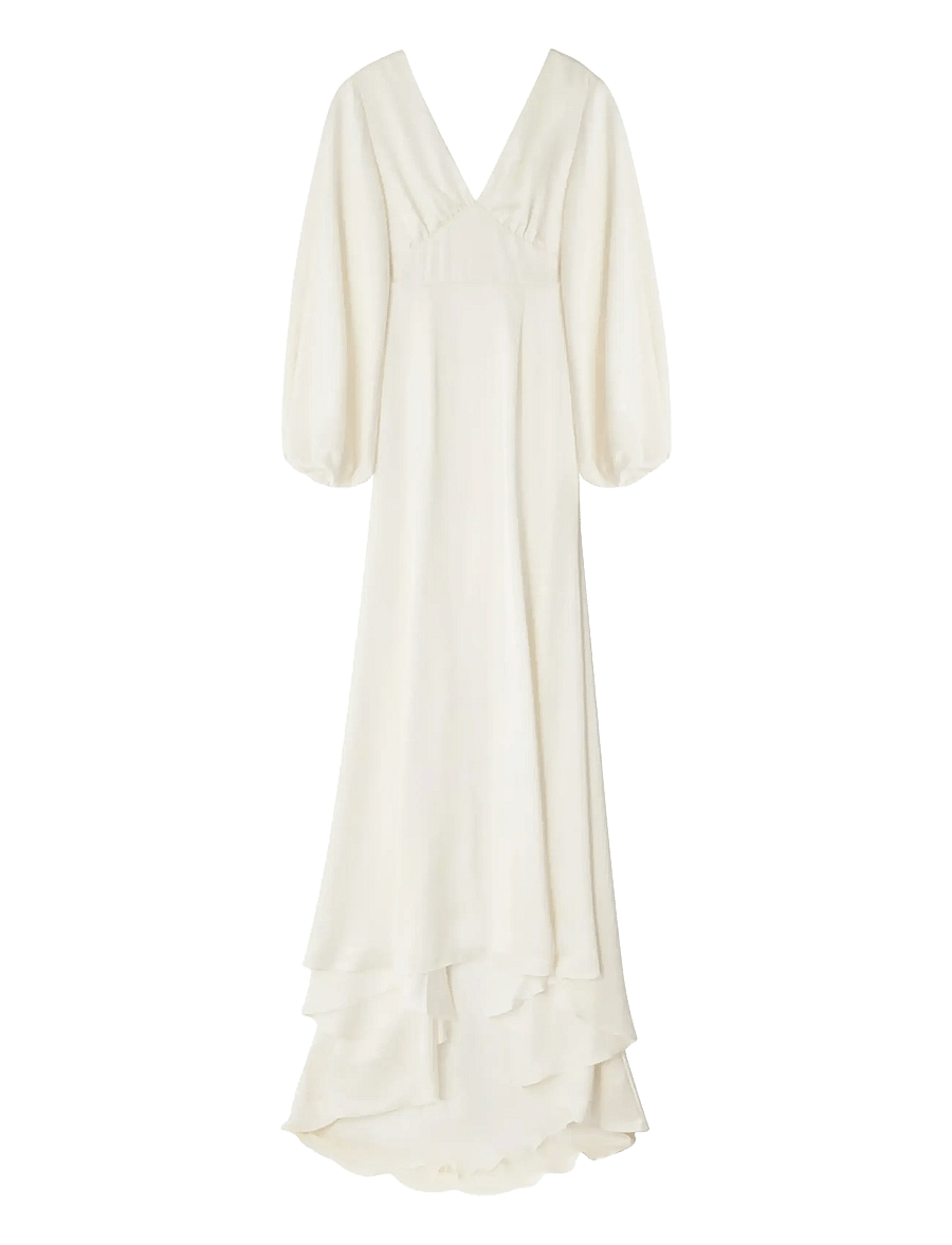Malina - Addie balloon sleeve v-neck bridal gown - pulmakleidid - cream - 2
