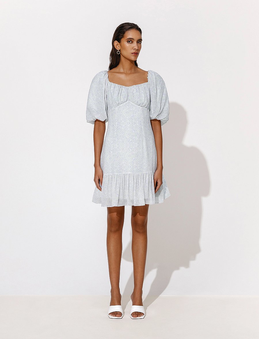 Malina - Adeline draped mini dress - floral mist violet - 0