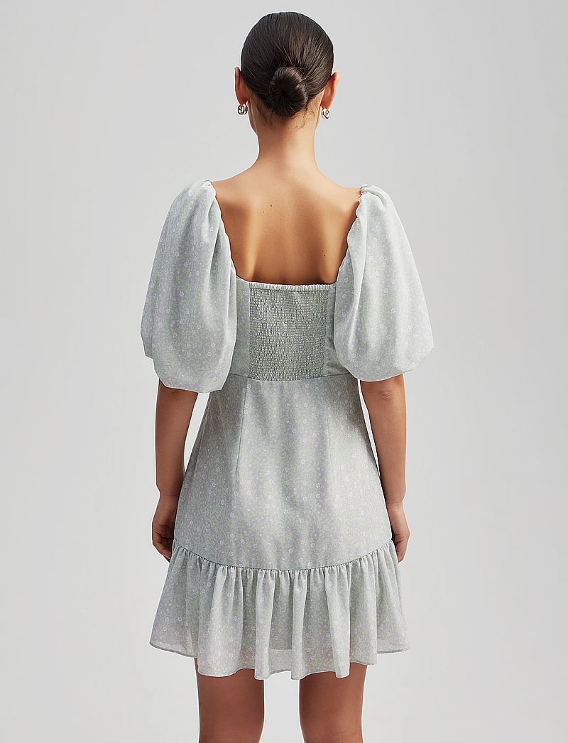 Malina - Adeline draped mini dress - kesämekot - floral mist violet - 4