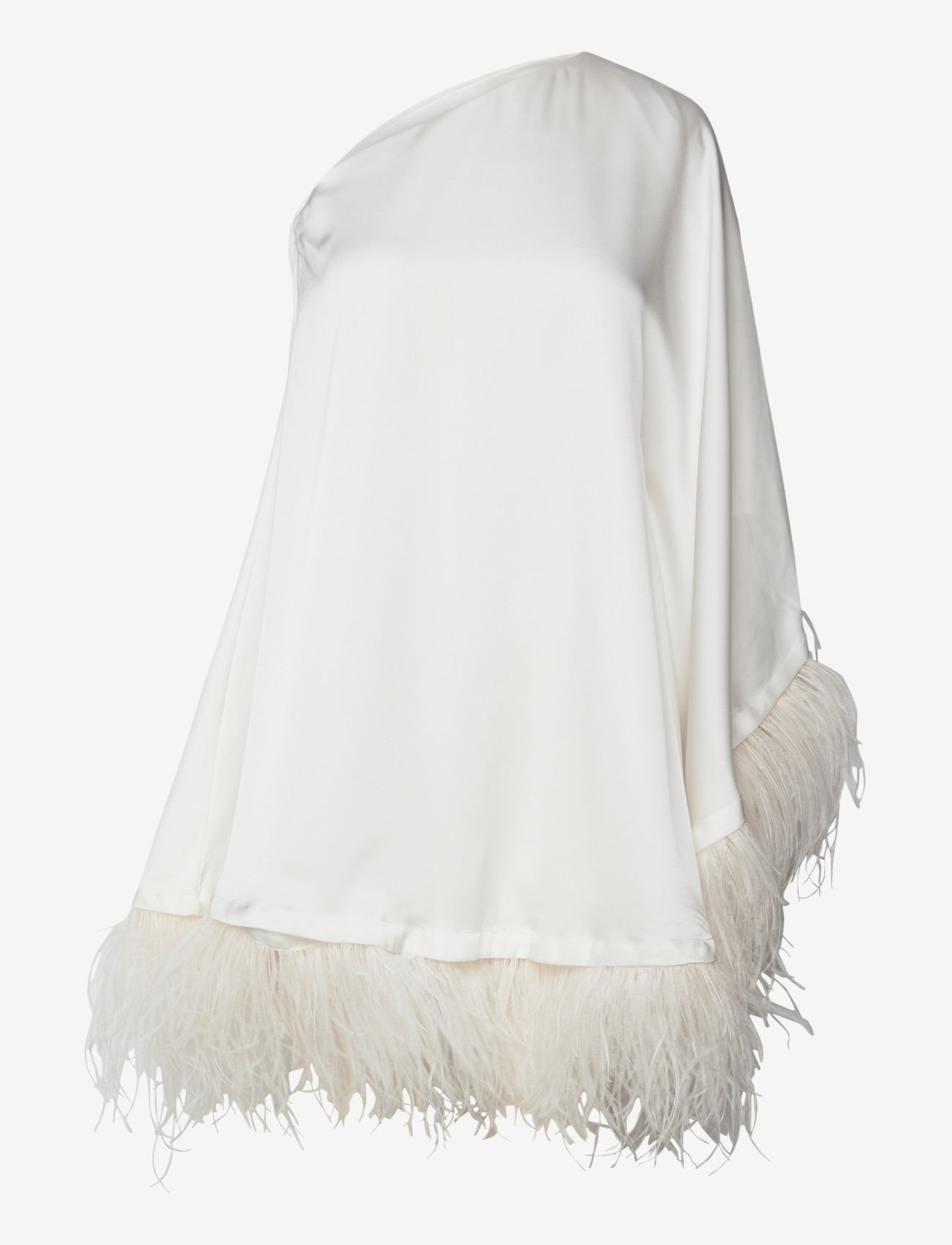 Malina - Andrea one shoulder feather mini dress - ivory - 0