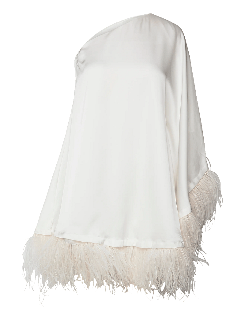 Malina - Andrea one shoulder feather mini dress - ivory - 0