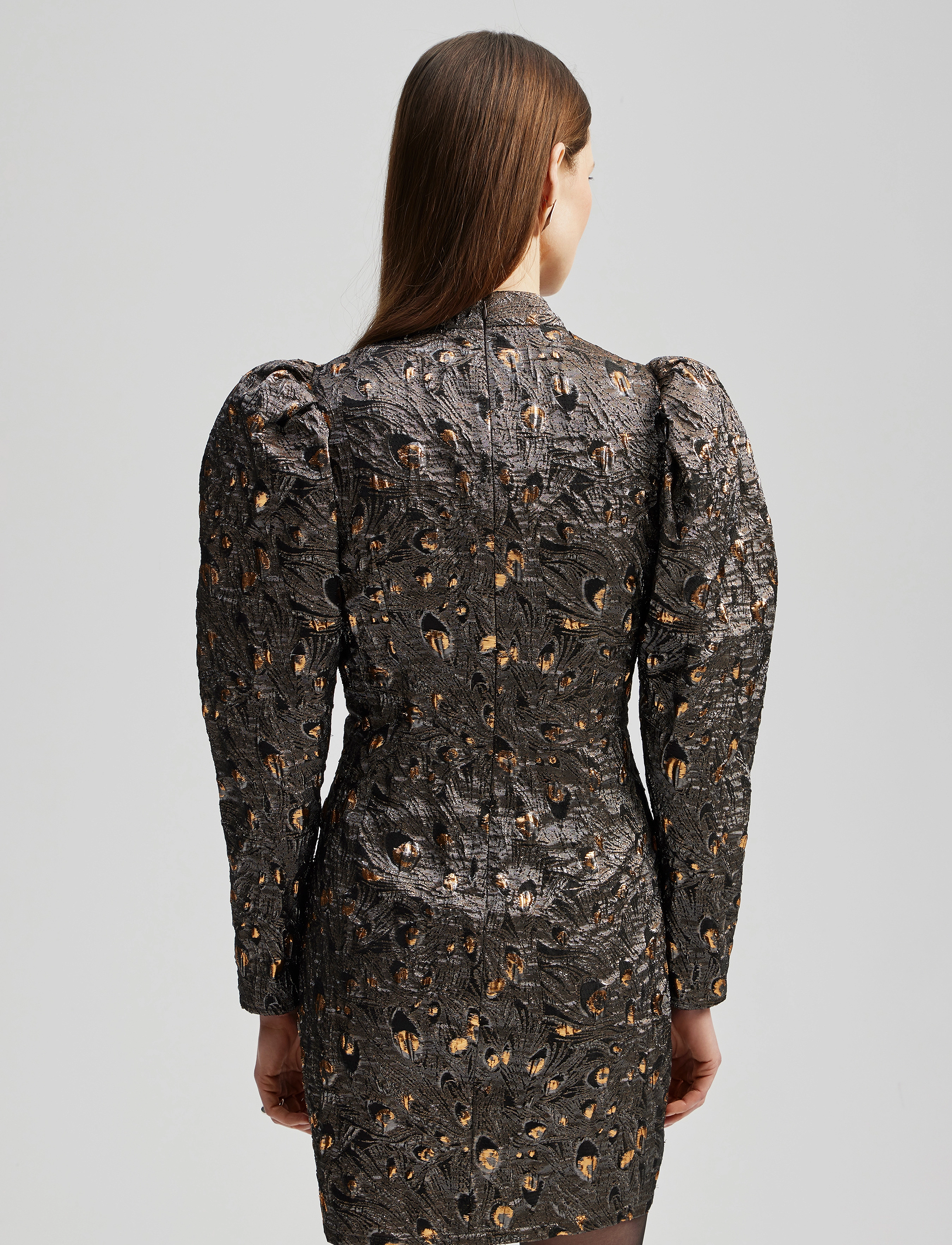 Malina - Catalina polo neck mini dress - festmode zu outlet-preisen - metallic smoke - 3