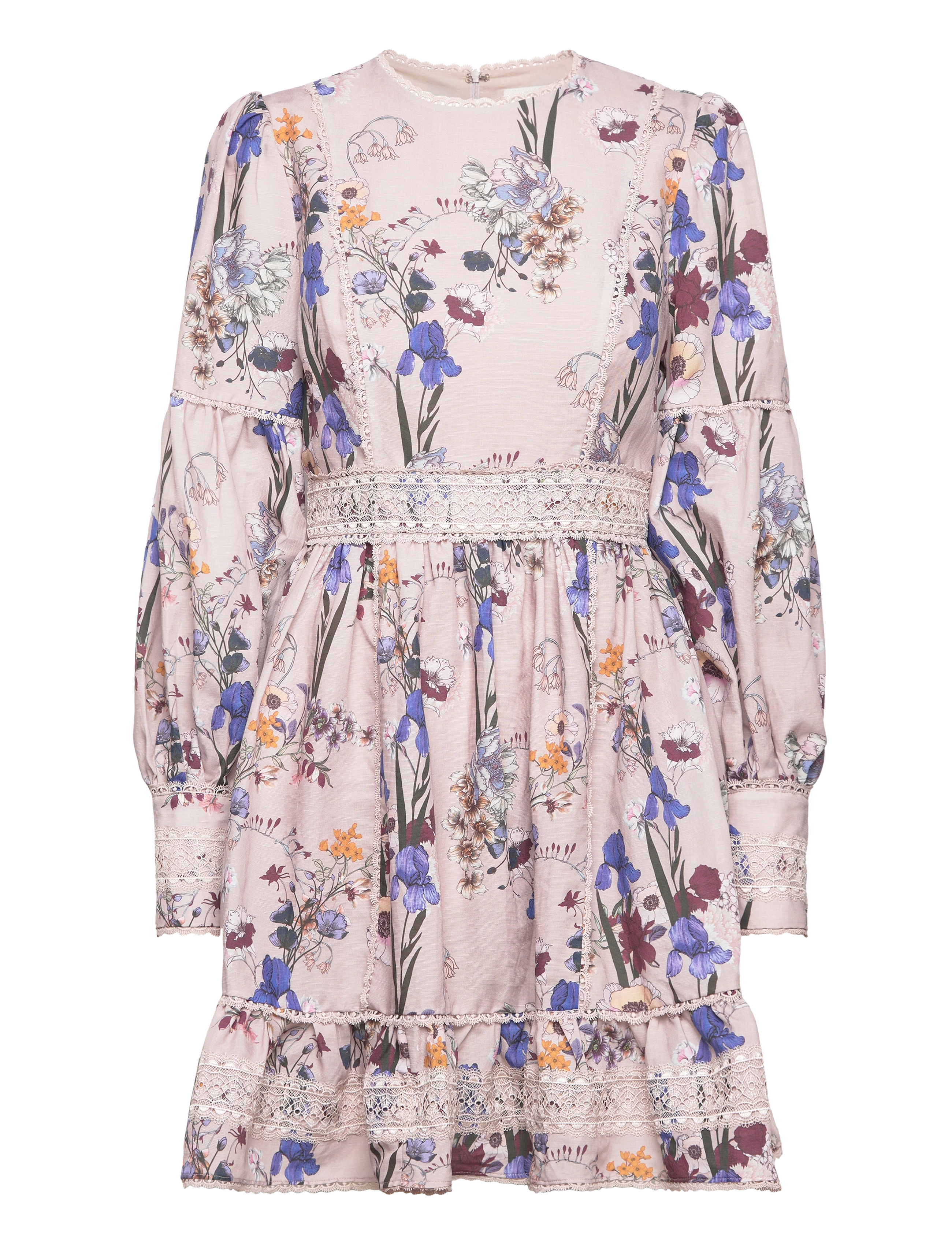 Malina Taylor silk blend detailed mini dress - Klänningar - FALL BLOOMS / pink/rose