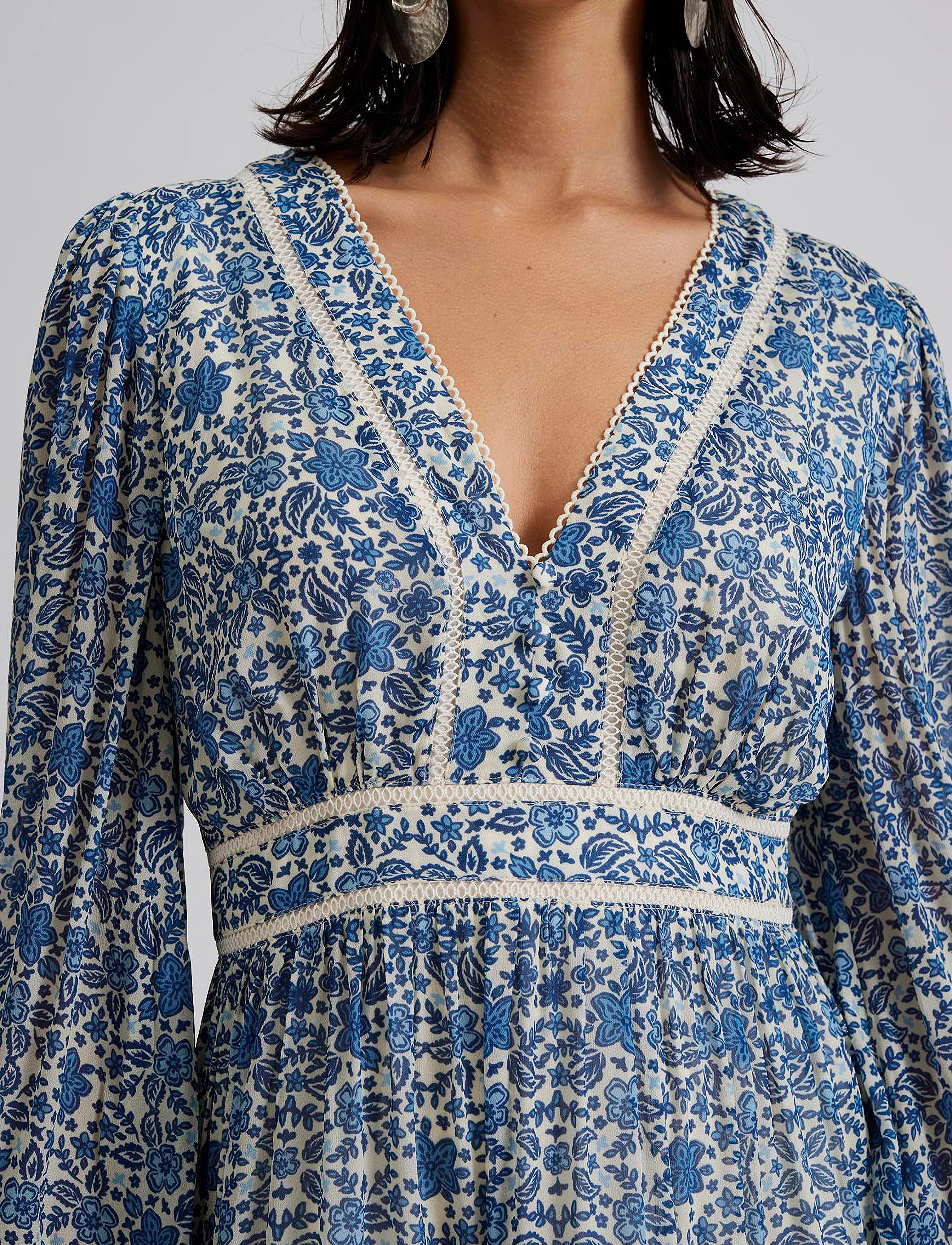 Malina - Ariella printed ruffled mini dress - coastal florals - 4