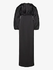 Malina - Charlotte off shoulder satin maxi dress - odzież imprezowa w cenach outletowych - black - 0