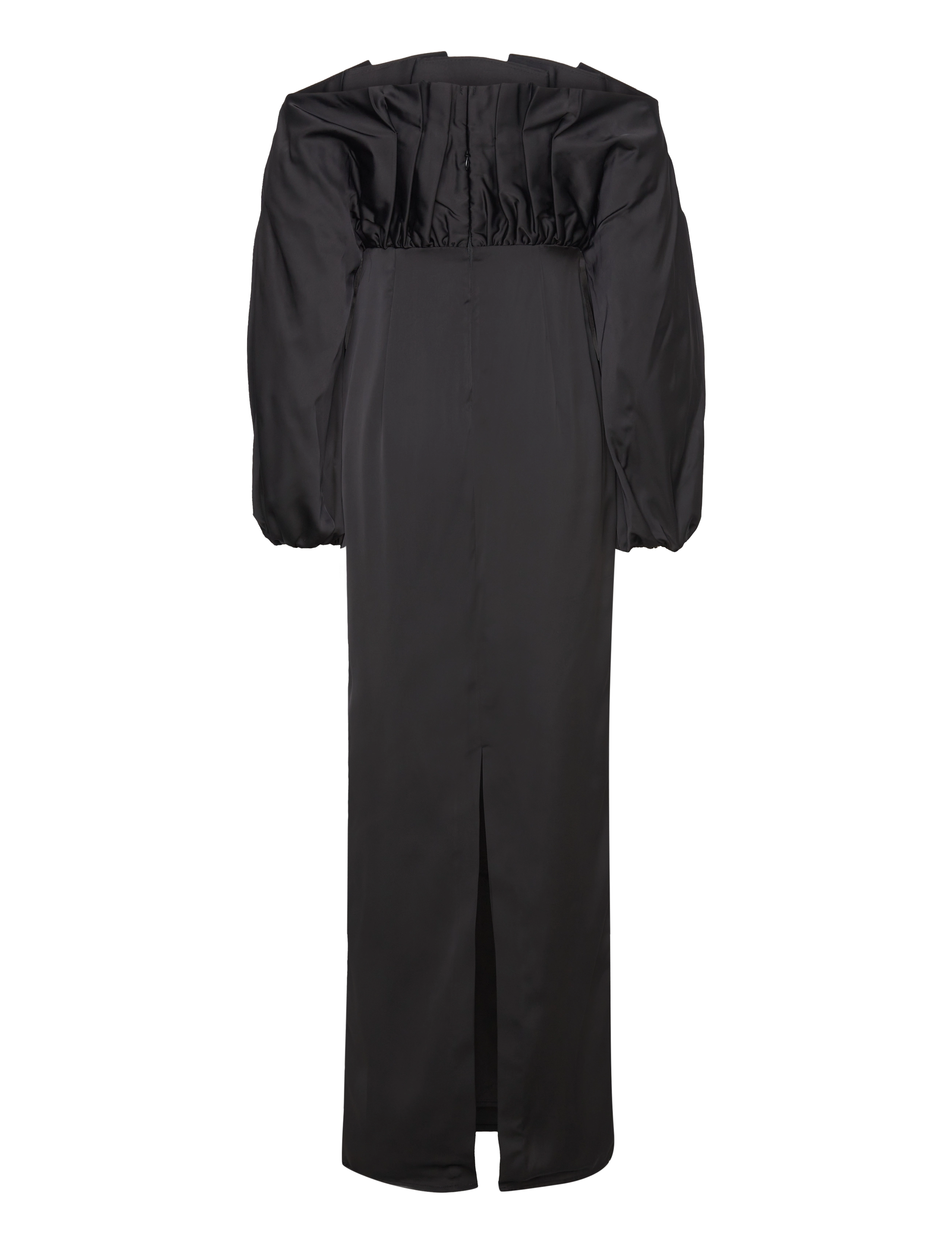 Malina - Charlotte off shoulder satin maxi dress - black - 1