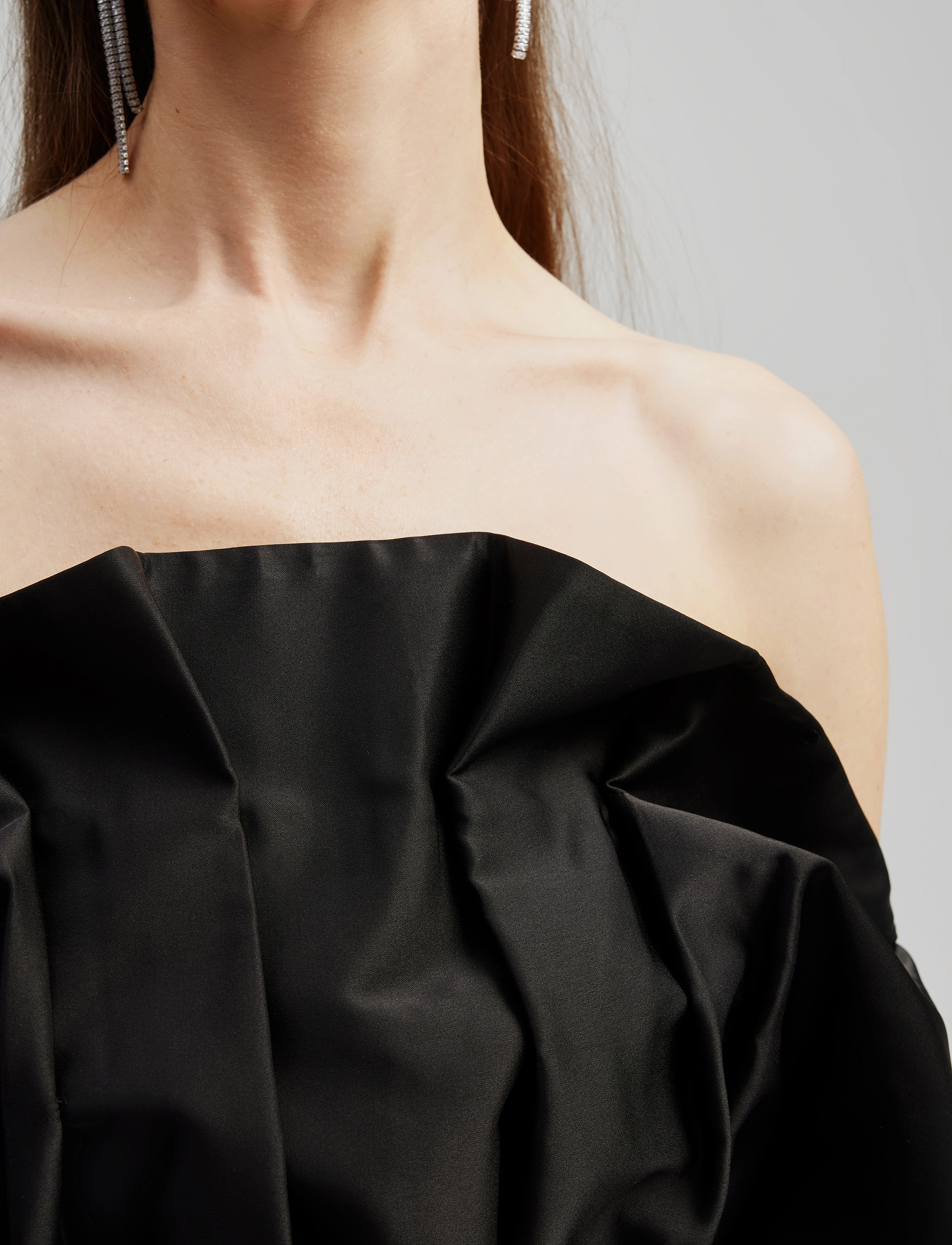 Malina - Charlotte off shoulder satin maxi dress - black - 5