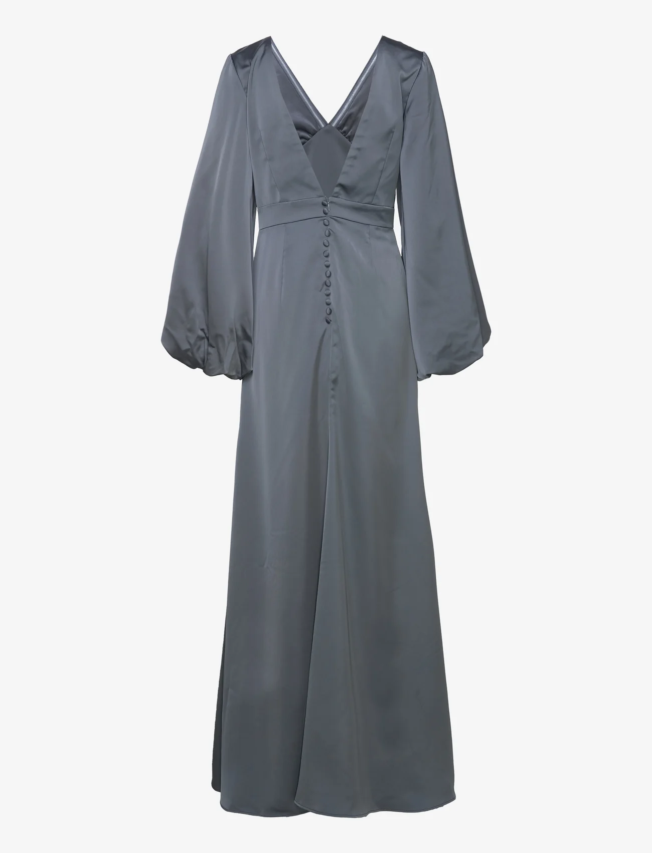 Malina - Addie balloon sleeve v-neck maxi dress - odzież imprezowa w cenach outletowych - smoke - 1
