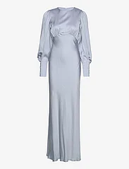 Malina - Alize long sleeved satin maxi dress - maxikjoler - sky blue - 0