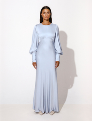Malina - Alize long sleeved satin maxi dress - maxikjoler - sky blue - 2