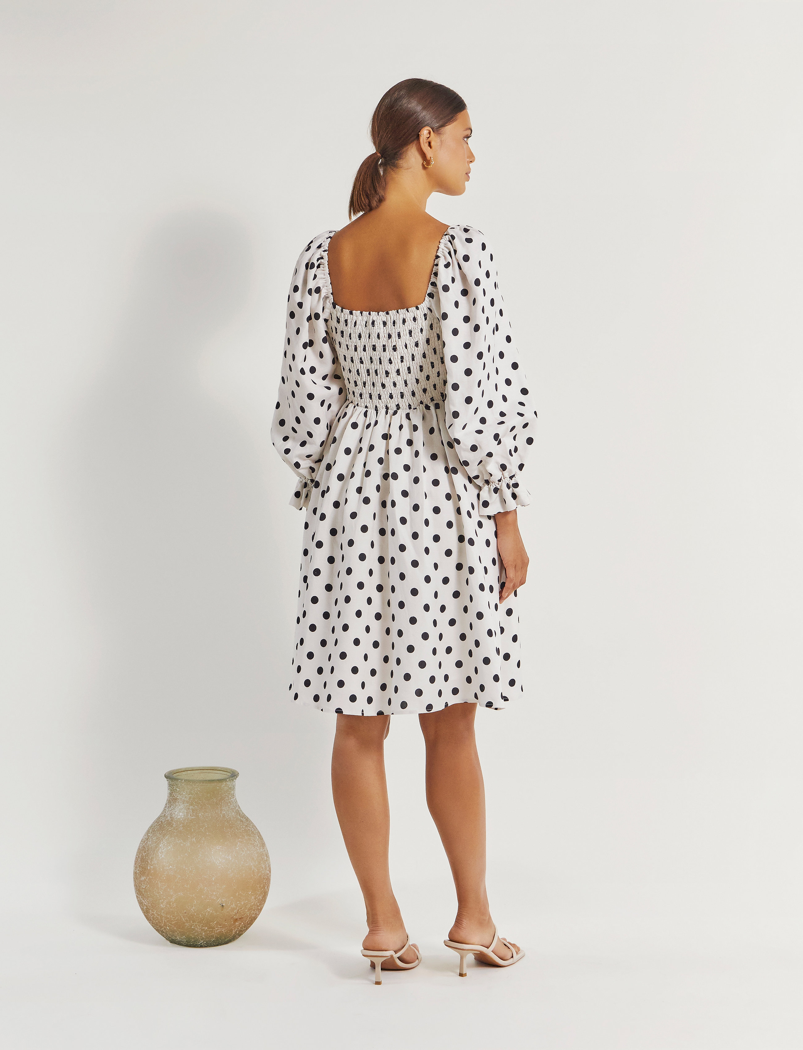 By Malina - Nadine dress - polka-dot cream - 3