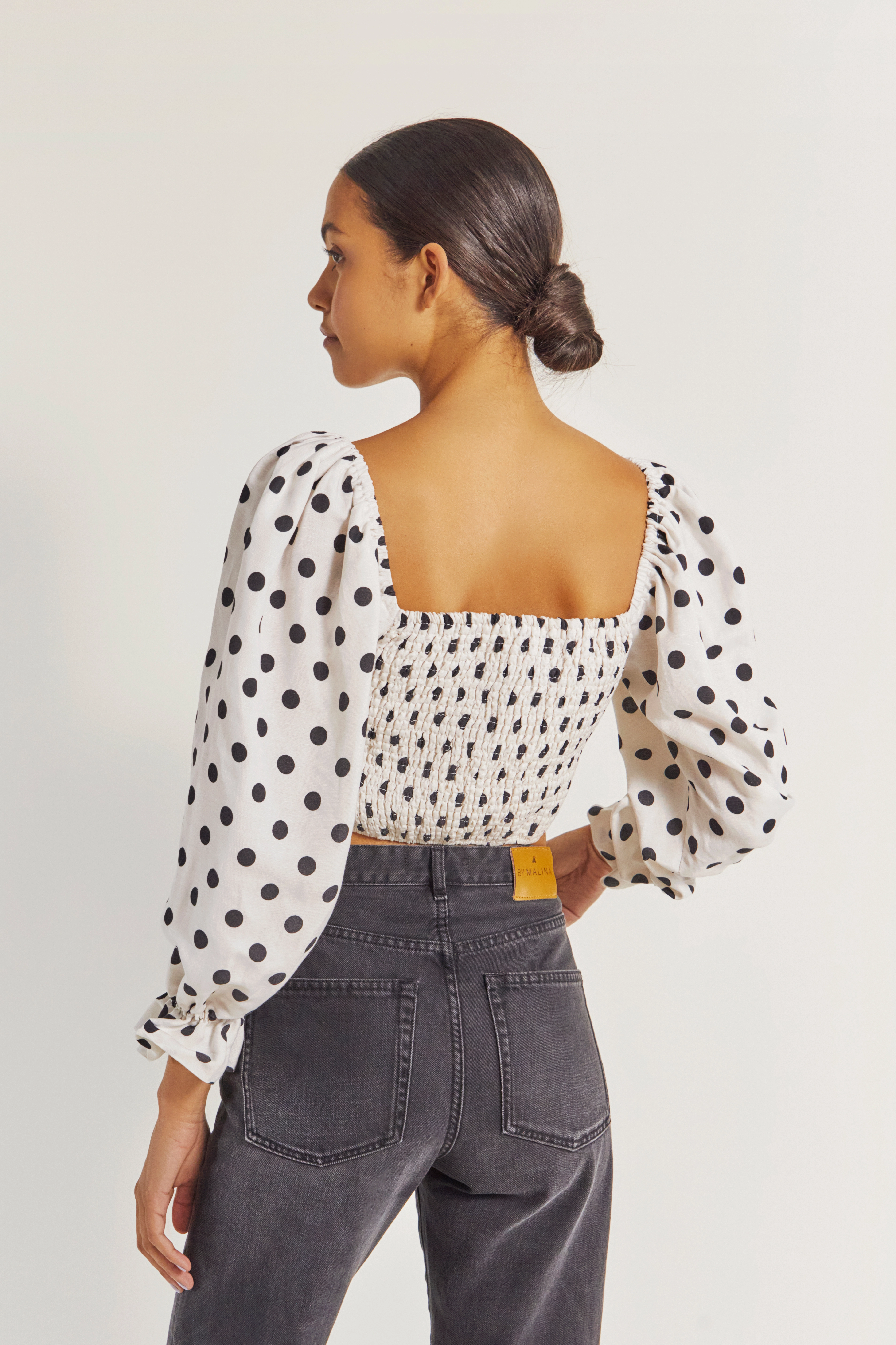 By Malina - Noelle top - polka-dot cream - 4