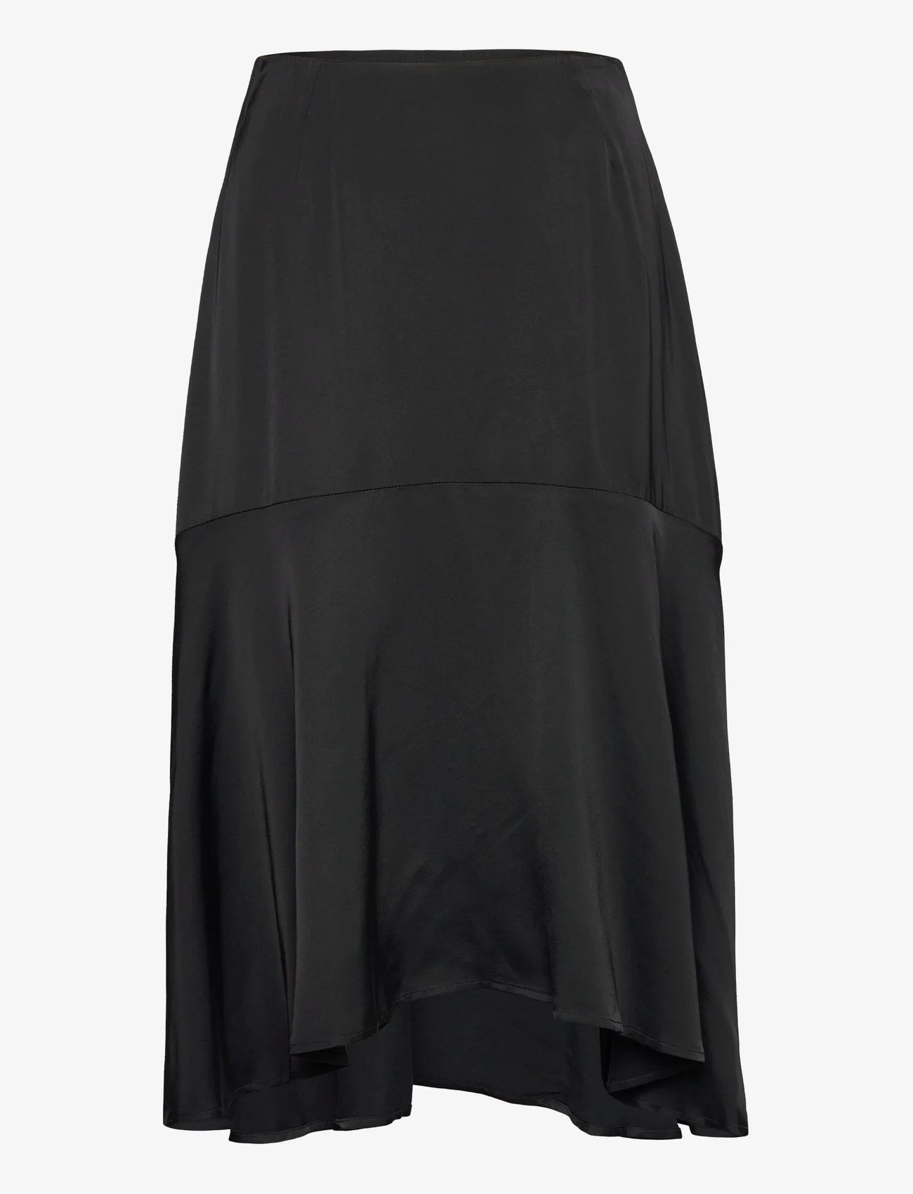 Malina - Bonnie midi skirt with frill - midi nederdele - black - 0