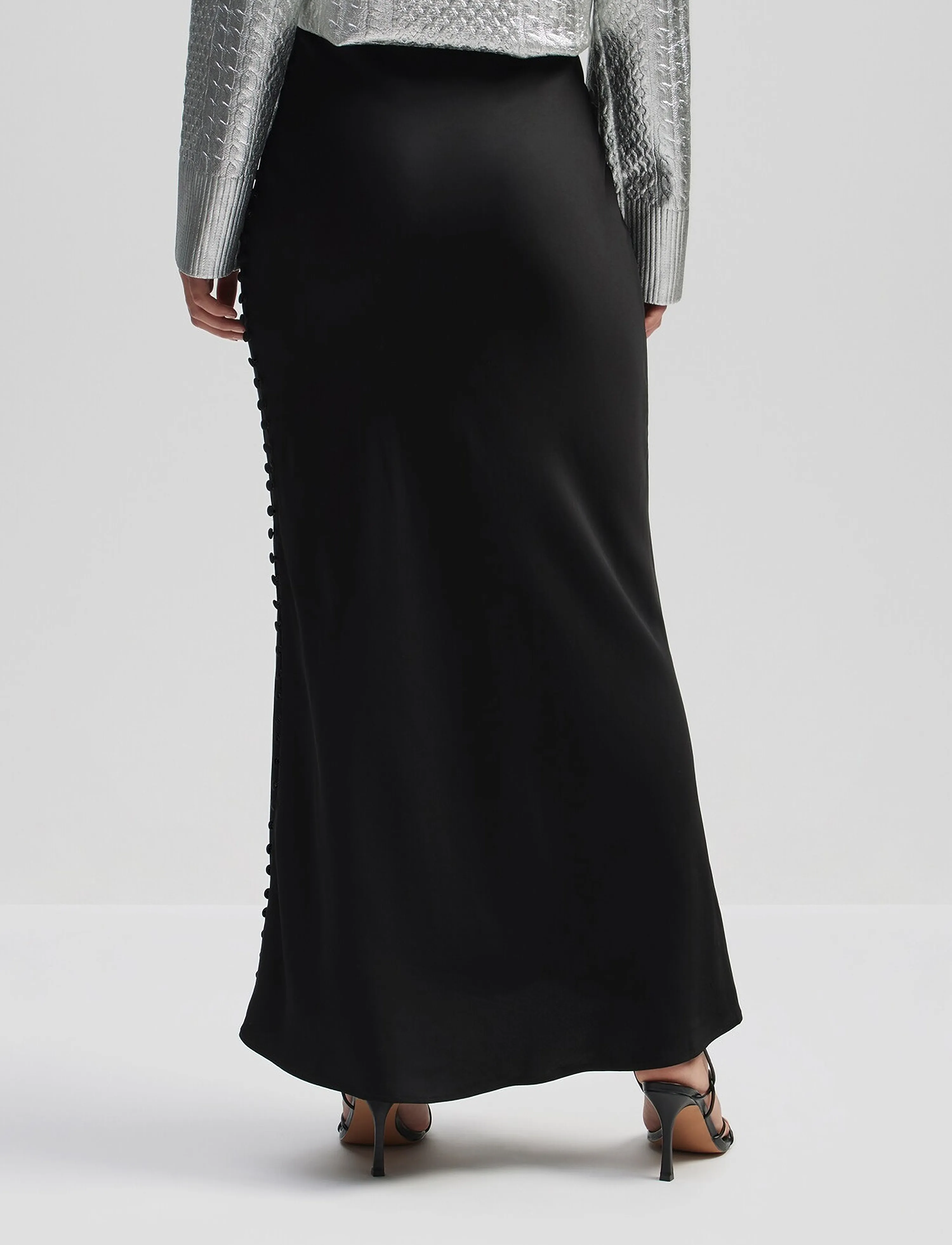 Malina - Adaline button slip maxi skirt - black - 4