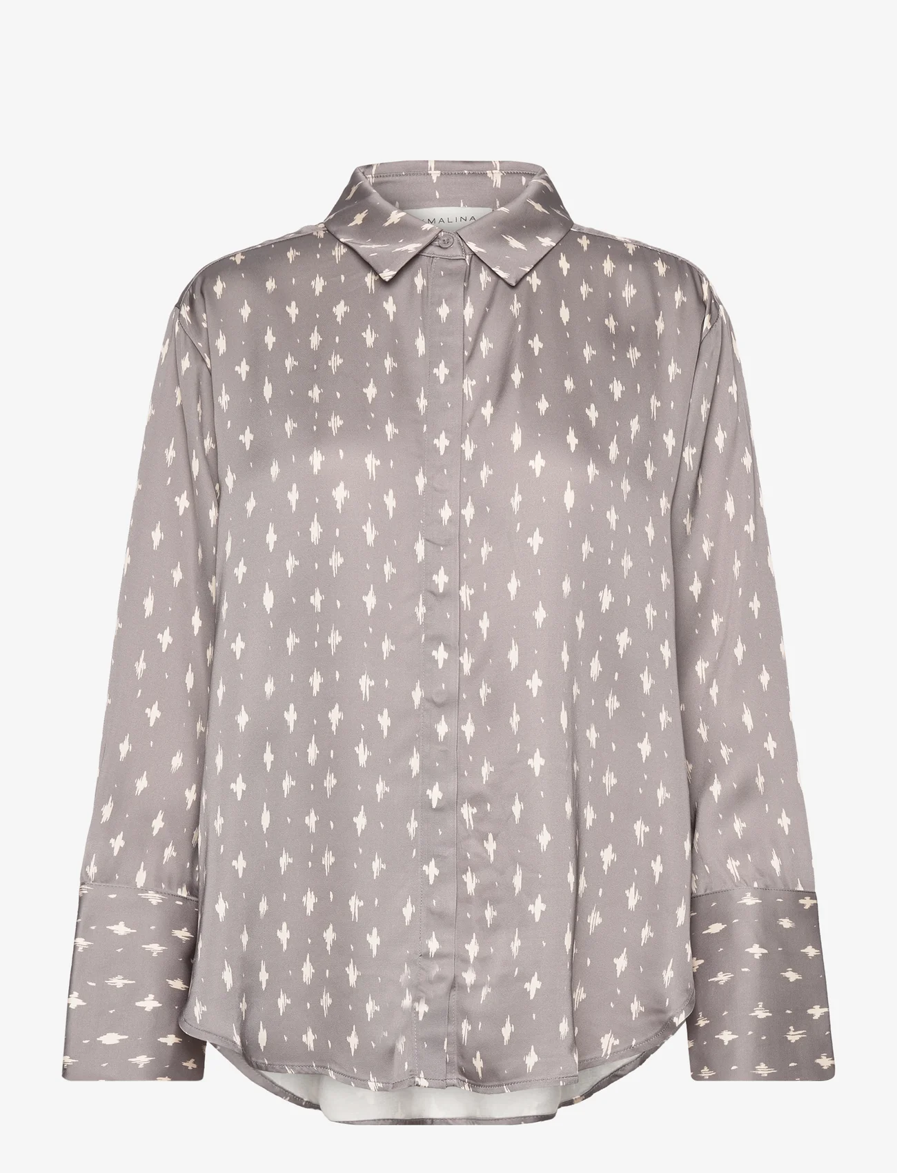 Malina - Emily printed satin shirt - long-sleeved blouses - astra - 0