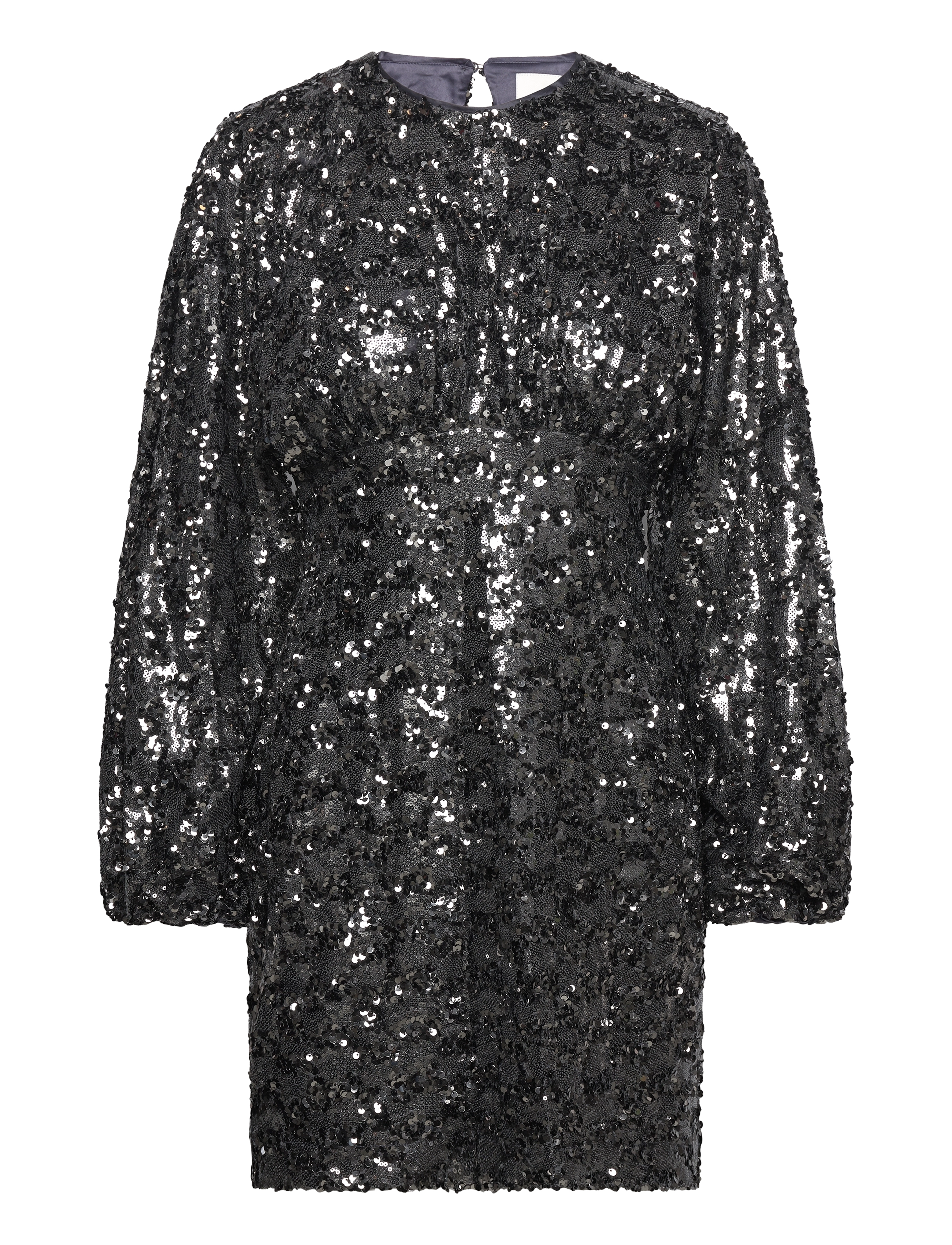 MALINA Alexandra Balloon Sleeve Pailletten Mini Kleid Grau - S - Damen