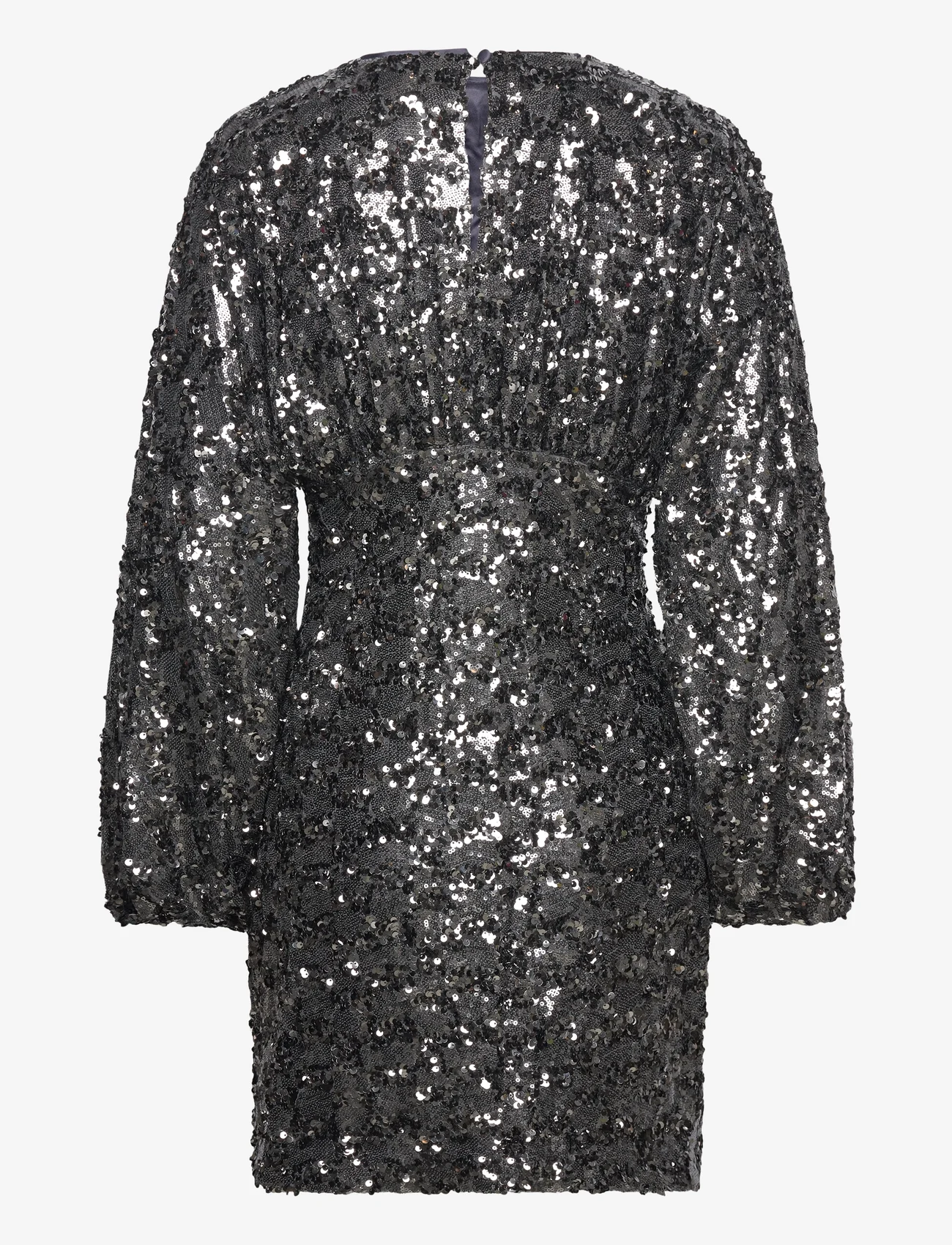 Malina - Alexandra balloon sleeve sequin mini dress - ballīšu apģērbs par outlet cenām - smoke - 1