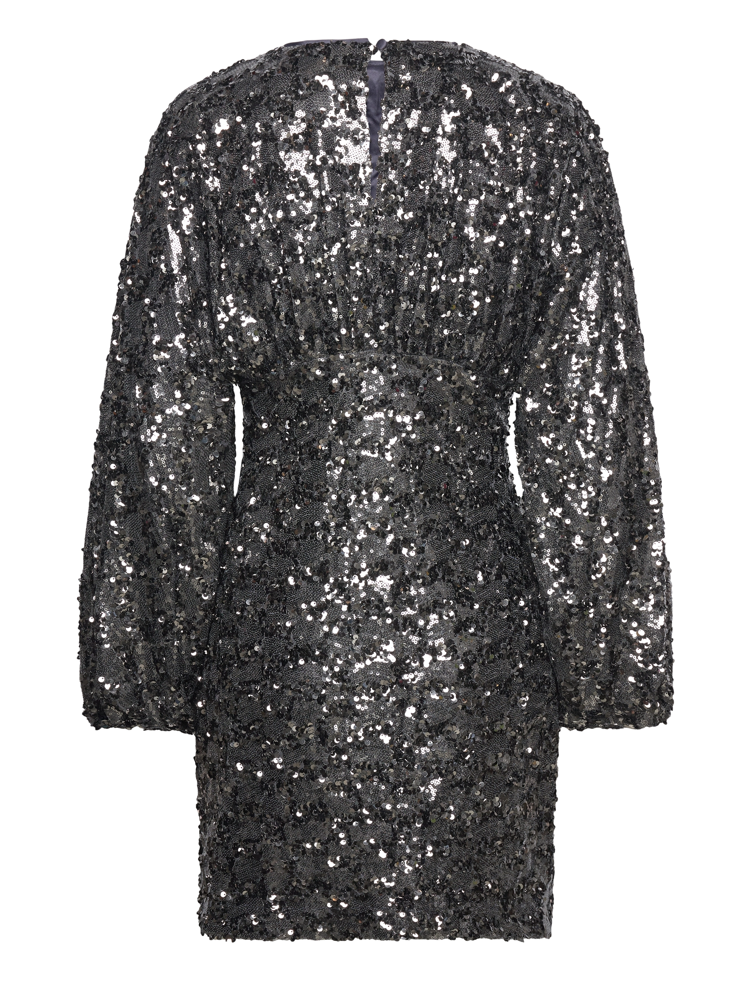 Malina - Alexandra balloon sleeve sequin mini dress - pailletkjoler - smoke - 2
