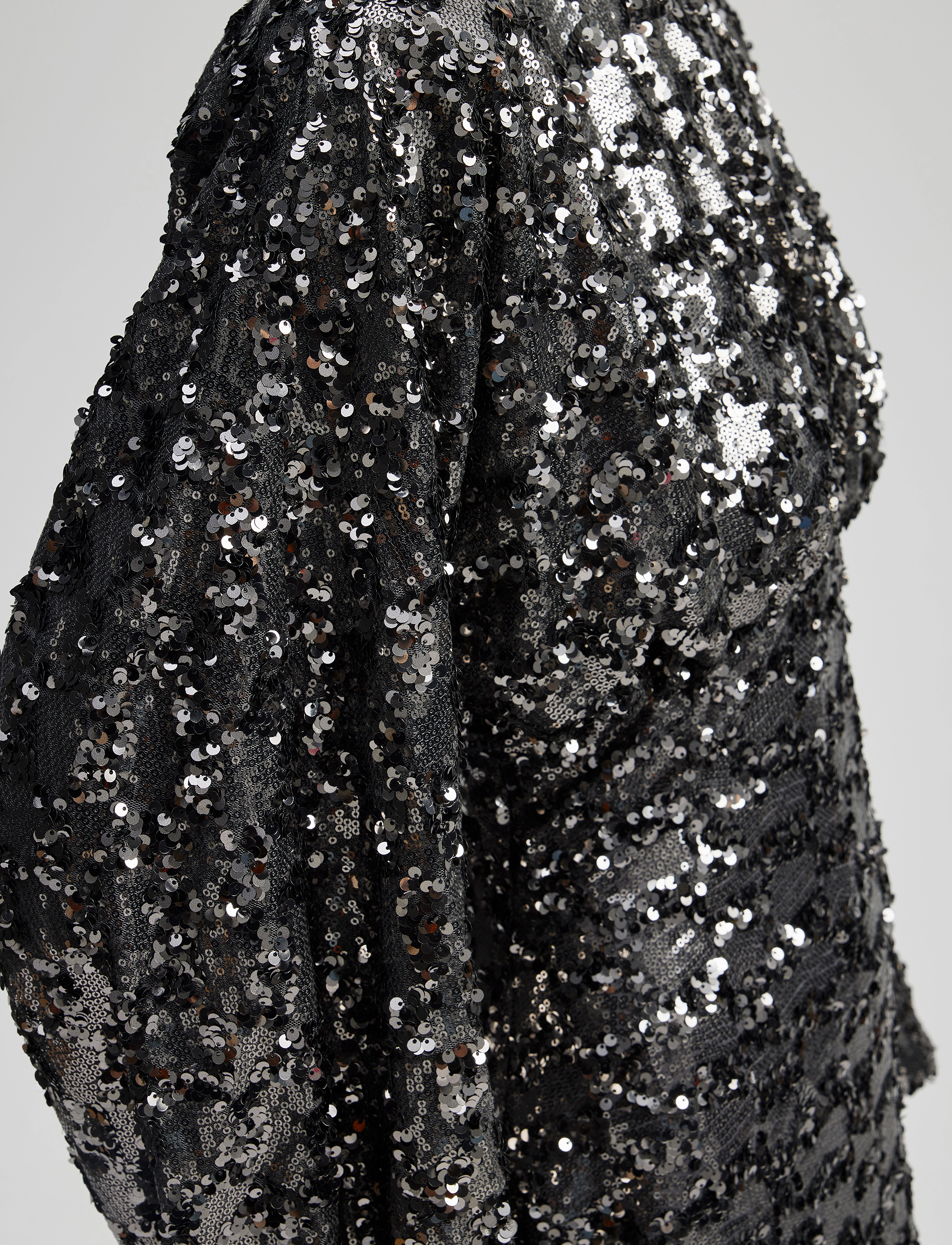 Malina - Alexandra balloon sleeve sequin mini dress - pailletkjoler - smoke - 5