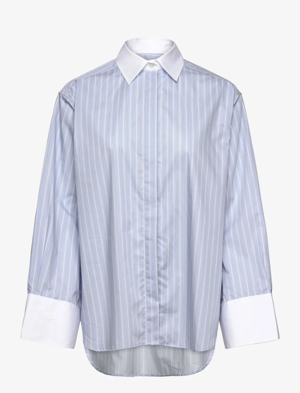Malina - Classic poplin shirt - denimskjorter - light blue stripe - 1