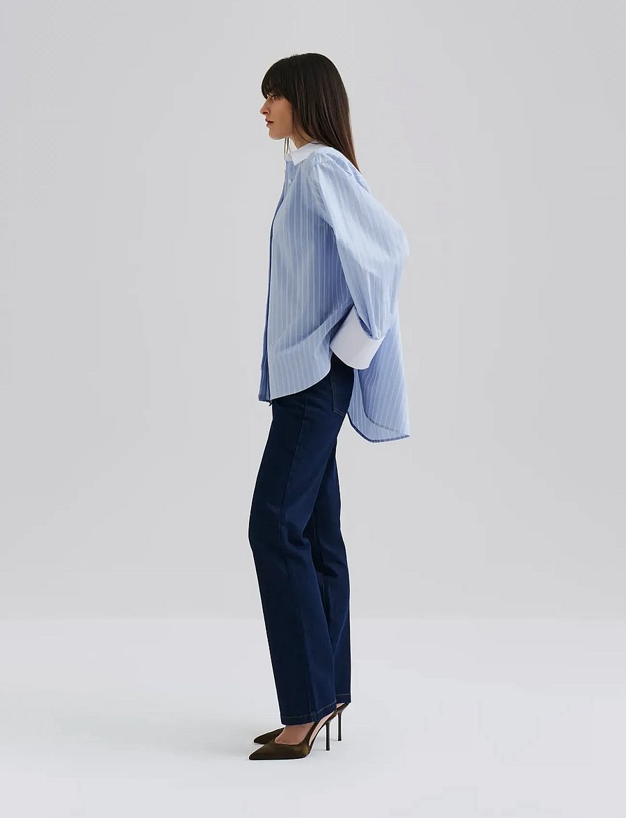 Malina - Classic Poplin Shirt - jeansskjortor - light blue stripe - 5