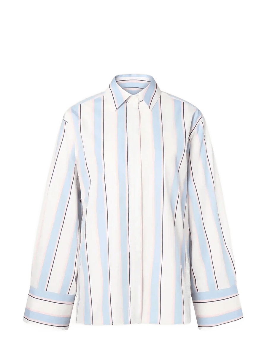 Malina - Classic Poplin Shirt - jeansskjortor - sky blue stripe - 1