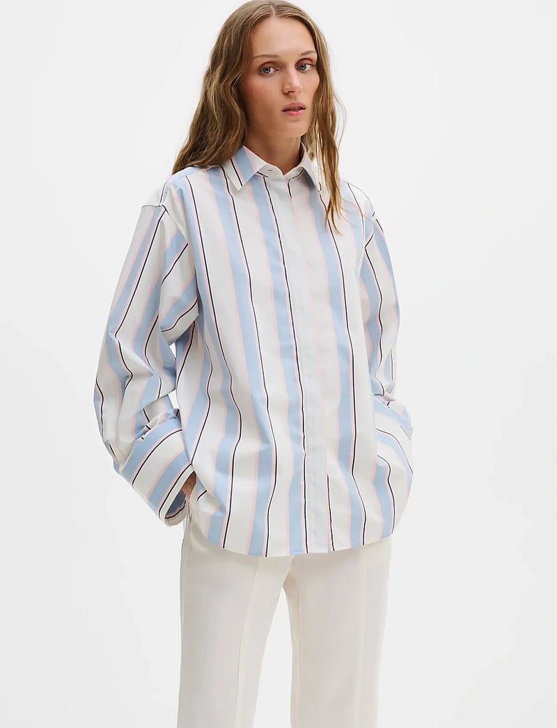 Malina - Classic Poplin Shirt - jeanshemden - sky blue stripe - 0