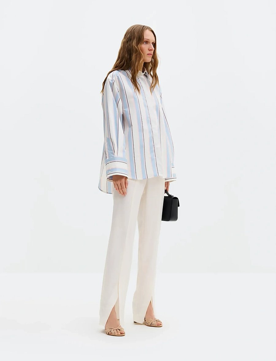 Malina - Classic Poplin Shirt - jeansskjortor - sky blue stripe - 3