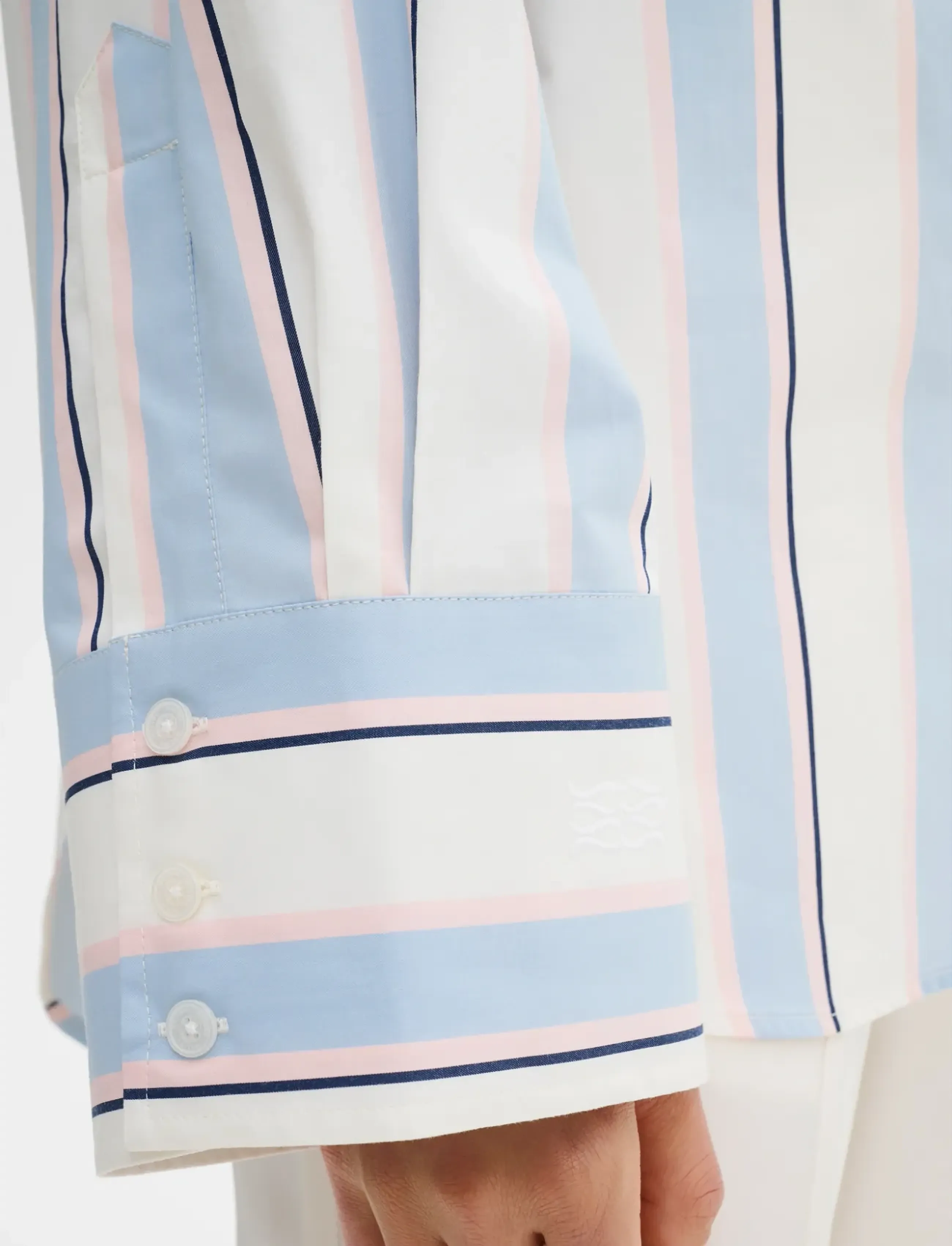 Malina - Classic Poplin Shirt - denim shirts - sky blue stripe - 4