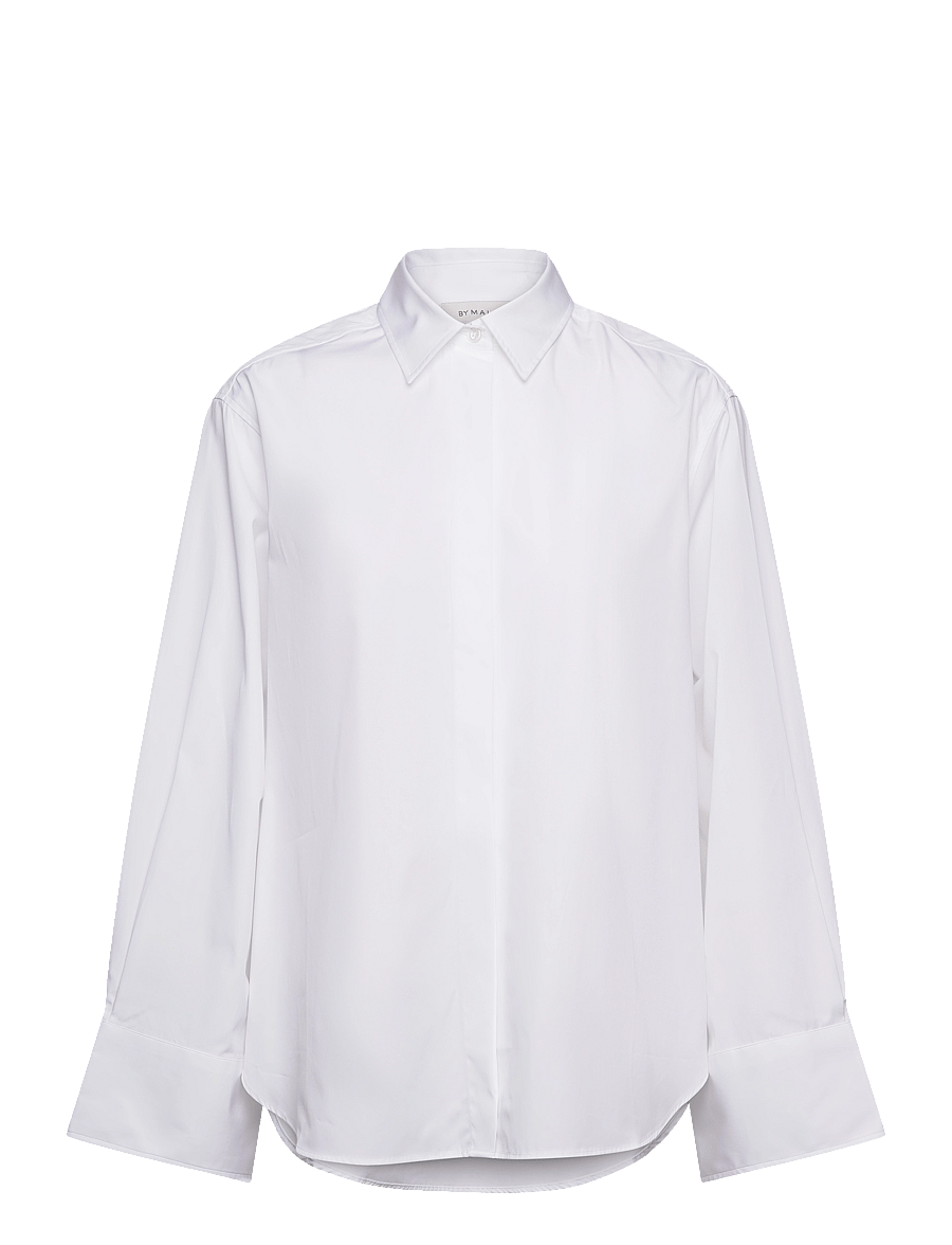 Malina - Classic Poplin Shirt - denim shirts - white - 1